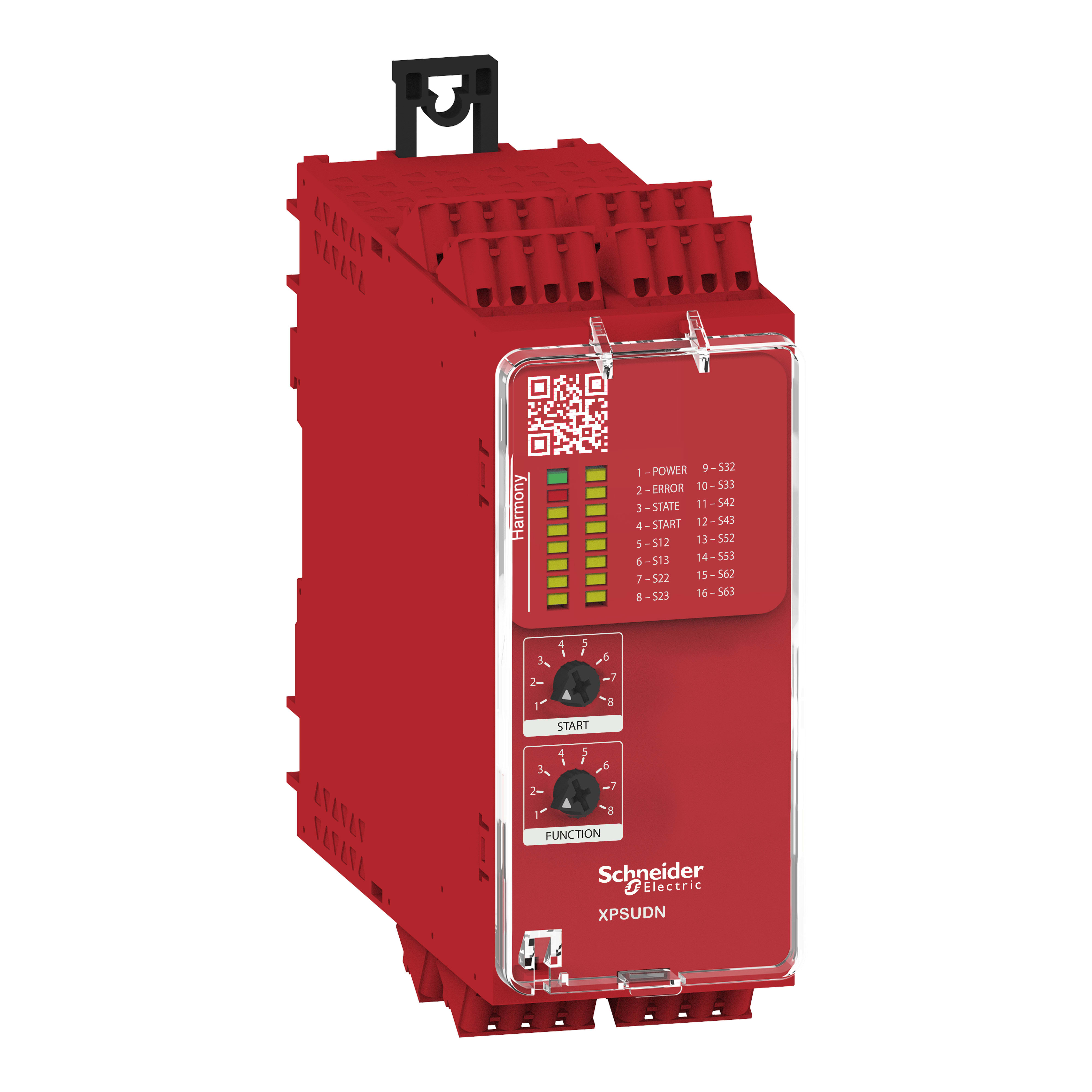 SCHNEIDER ELECTRIC - Modulo di sicurezza multifunzione 12 ingressi, Harmony XPSU, 3NO + 1NC + uscita diagnostica smart - 24 V, morsetti a molla