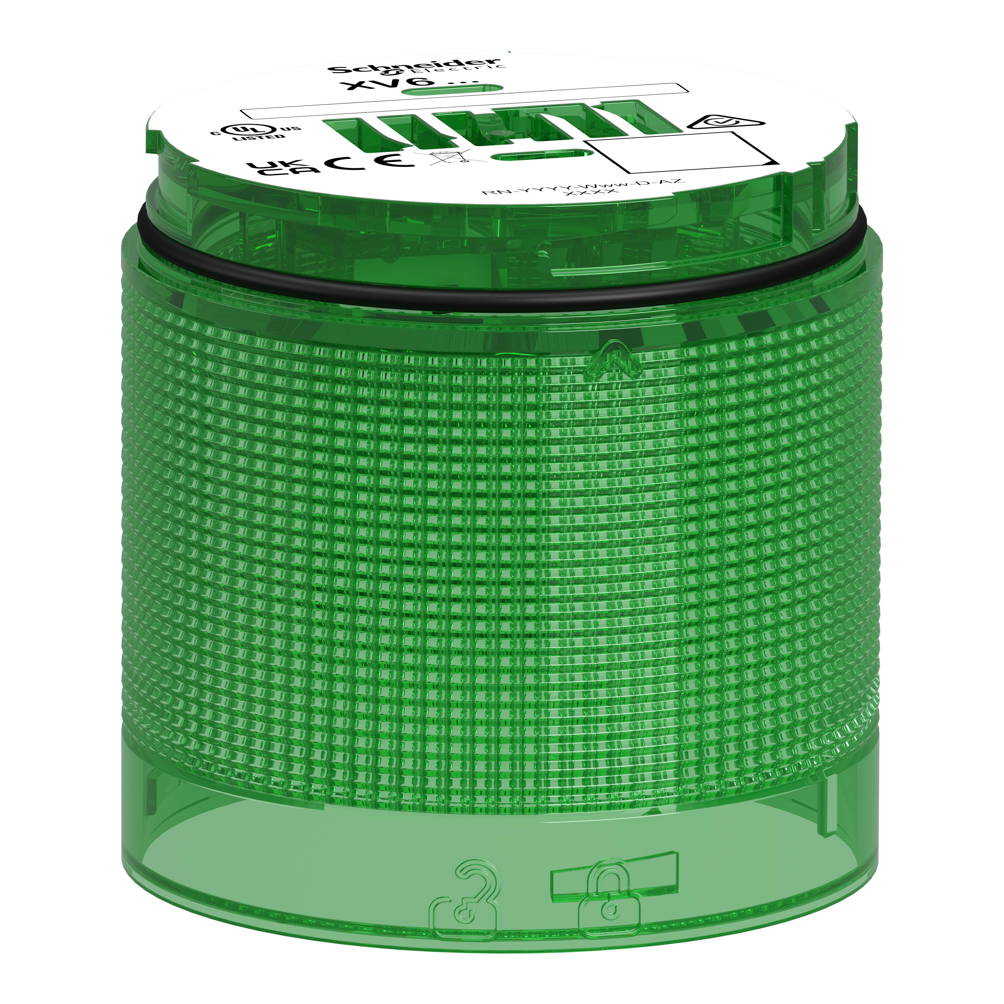 SCHNEIDER ELECTRIC - Elemento luminoso, Harmony XV6, colonna luminosa modulare Ø60mm, verde, lampeggiante