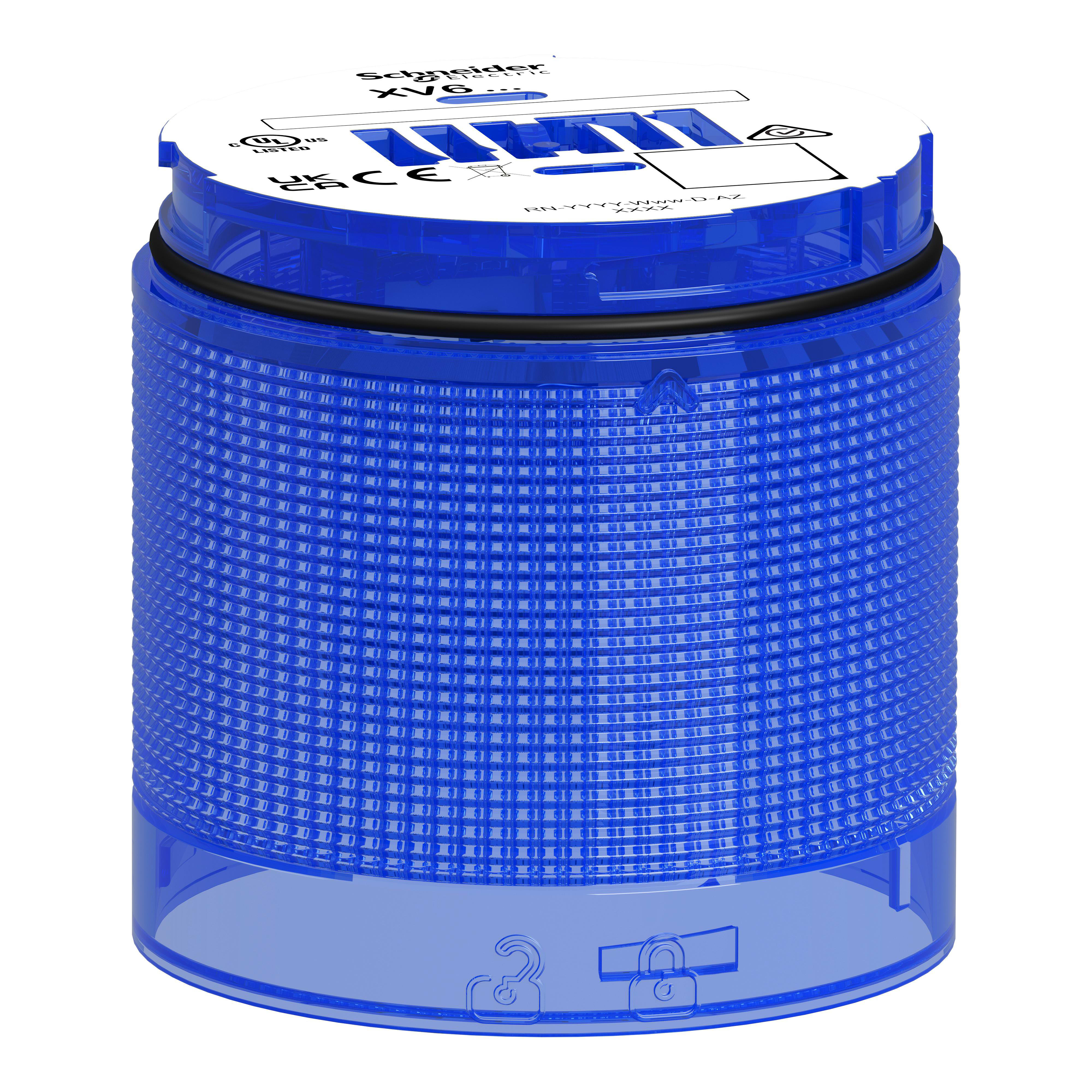 SCHNEIDER ELECTRIC - Elemento luminoso, Harmony XV6, colonna luminosa modulare Ø60mm, blu, lampeggiante XV6C56