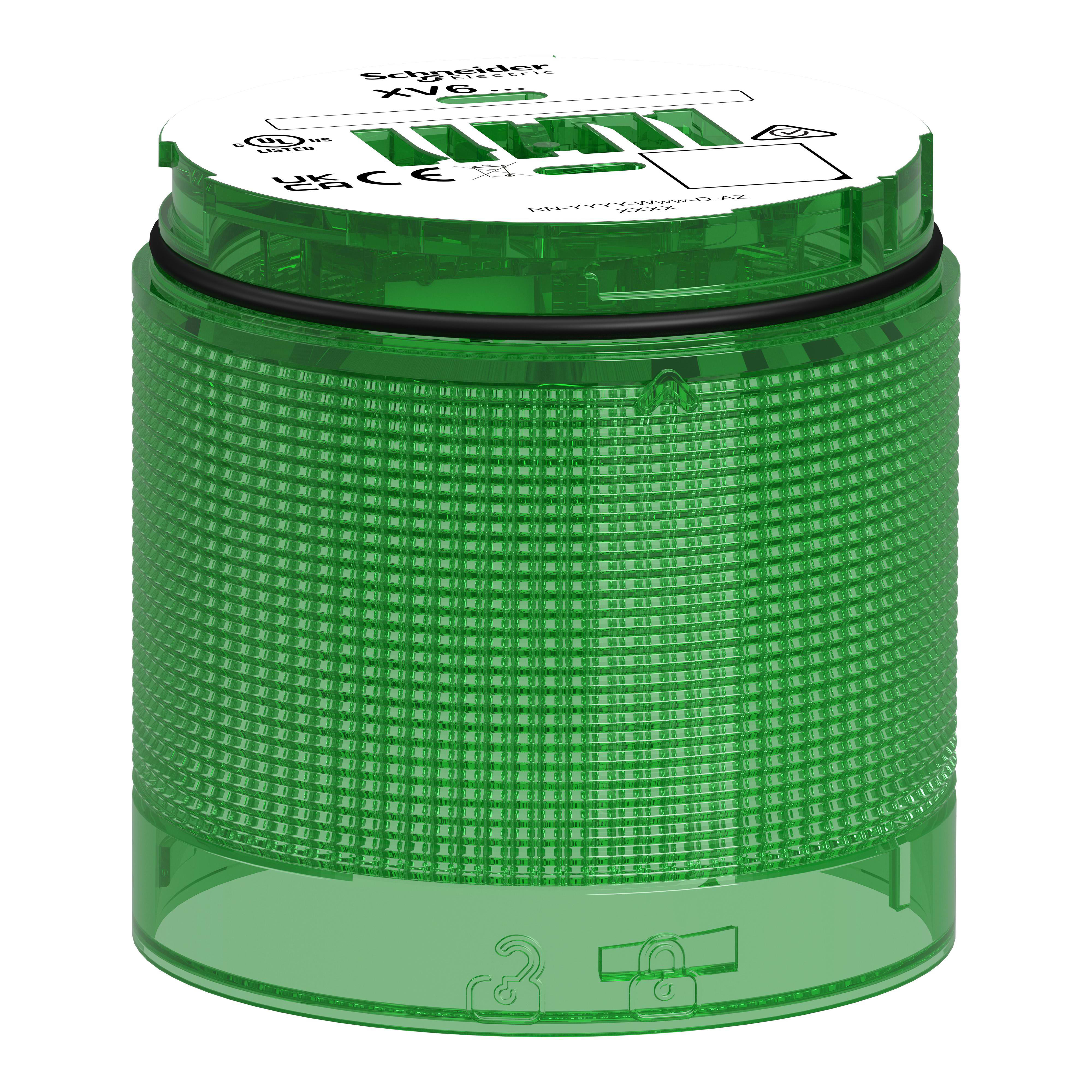 SCHNEIDER ELECTRIC - Elemento luminoso, Harmony XV6, colonna luminosa modulare Ø60mm, verde, lampeggiante XV6C63