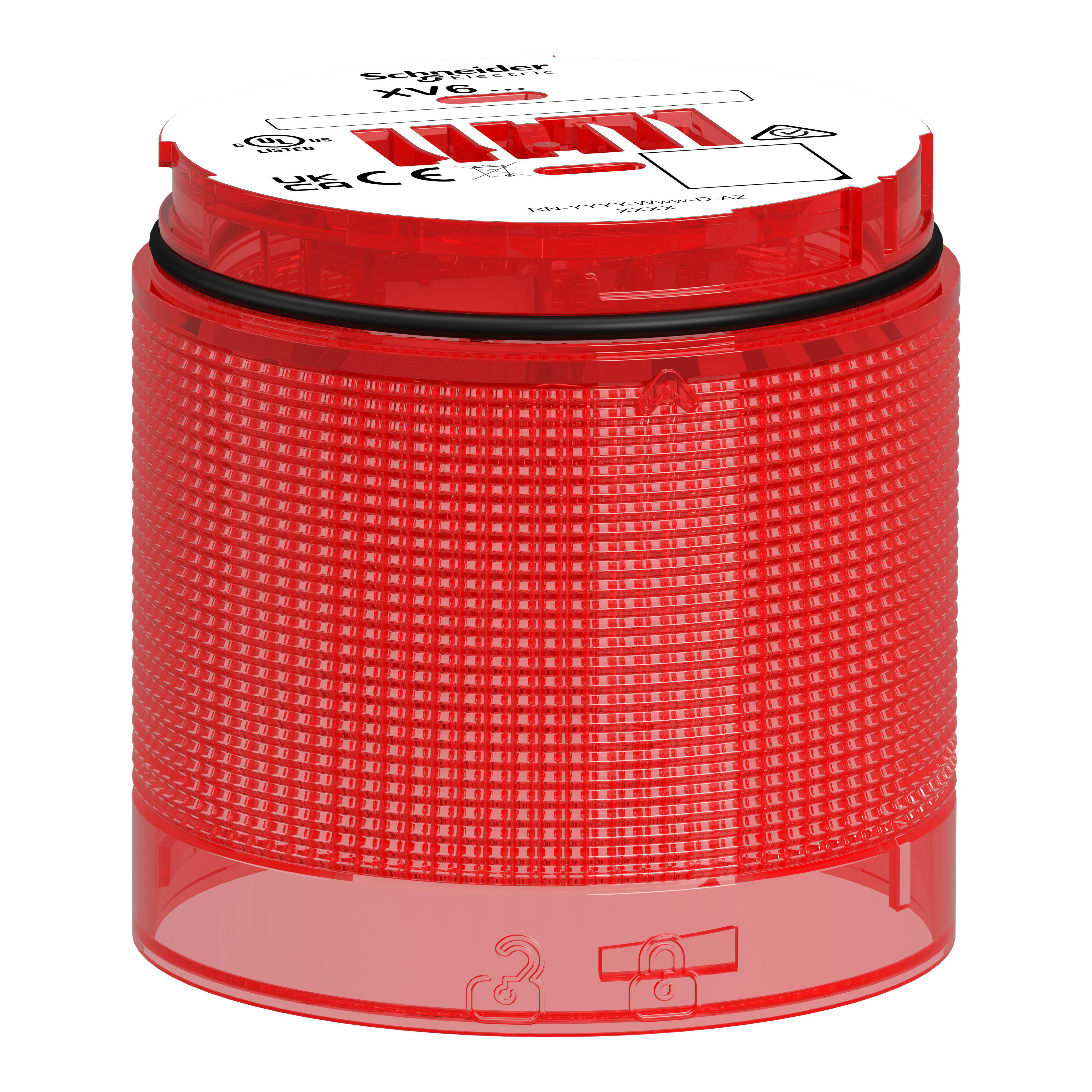 SCHNEIDER ELECTRIC - Elemento luminoso, Harmony XV6, colonna luminosa modulare Ø60mm, rossa, lampeggiante XV6C64