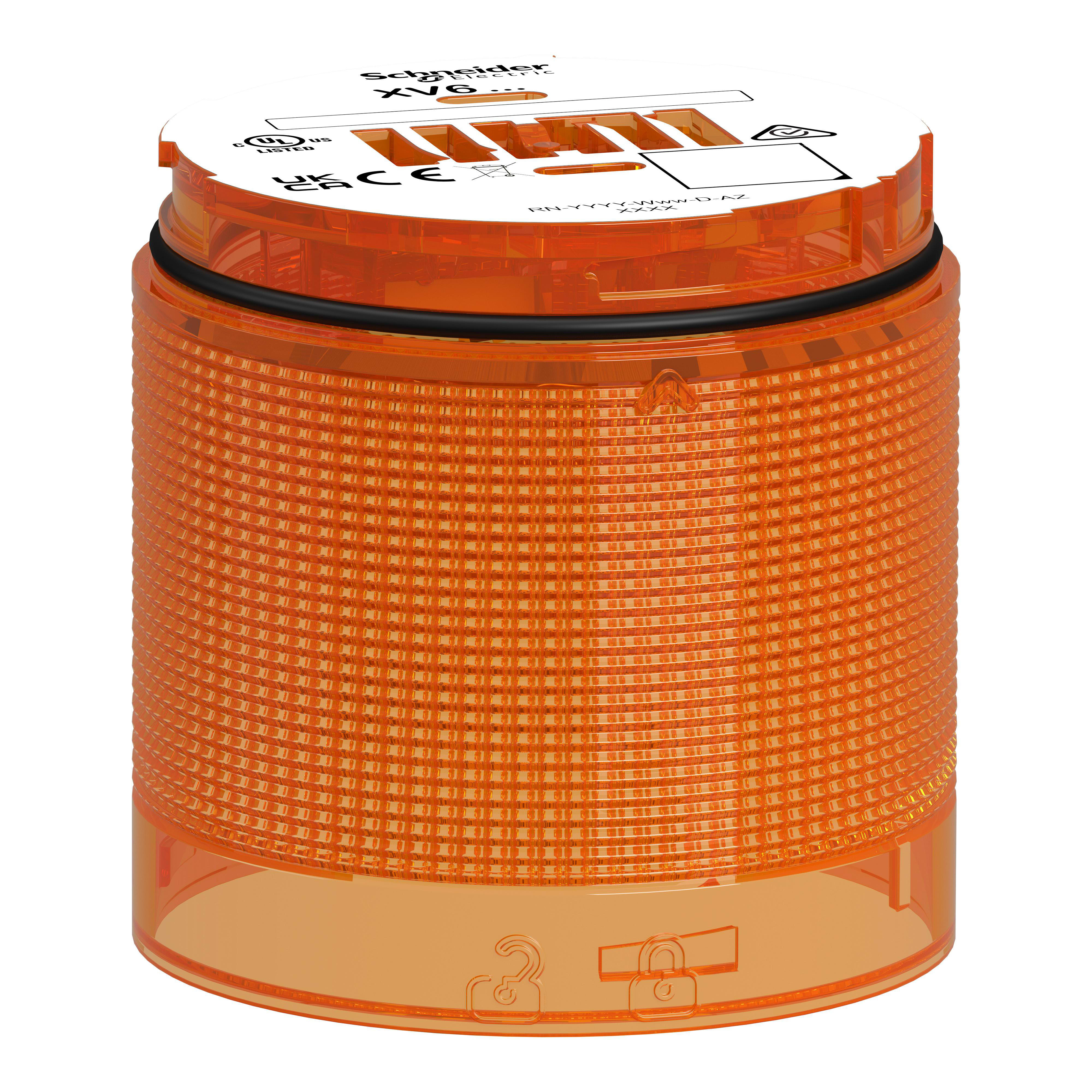 SCHNEIDER ELECTRIC - Elemento luminoso, Harmony XV6, colonna luminosa modulare Ø60mm, arancione, lampeggiante XV6C65
