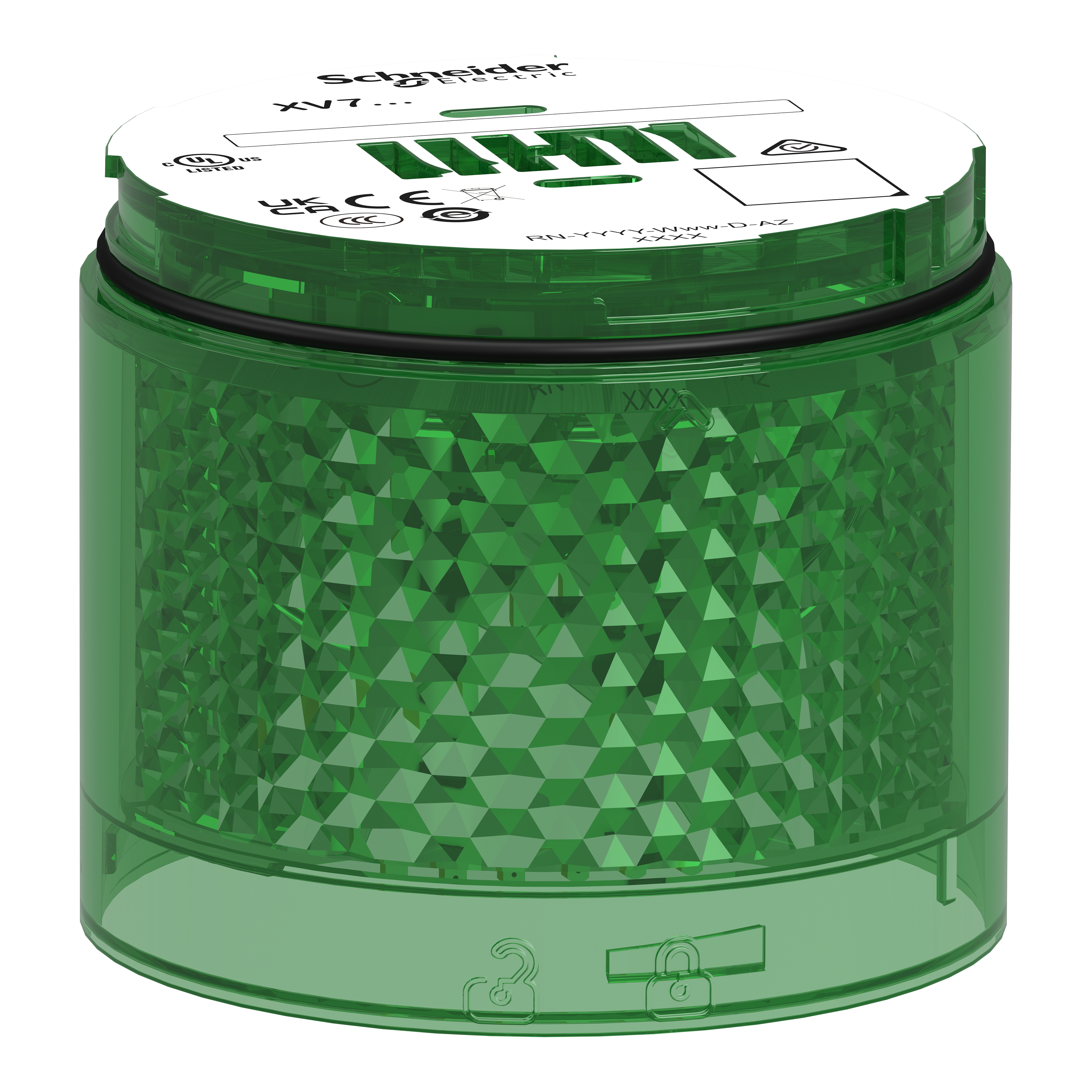 SCHNEIDER ELECTRIC - Elemento luminoso, Harmony XVB7, verde, Ø70mm, luce fissa XVB7C23