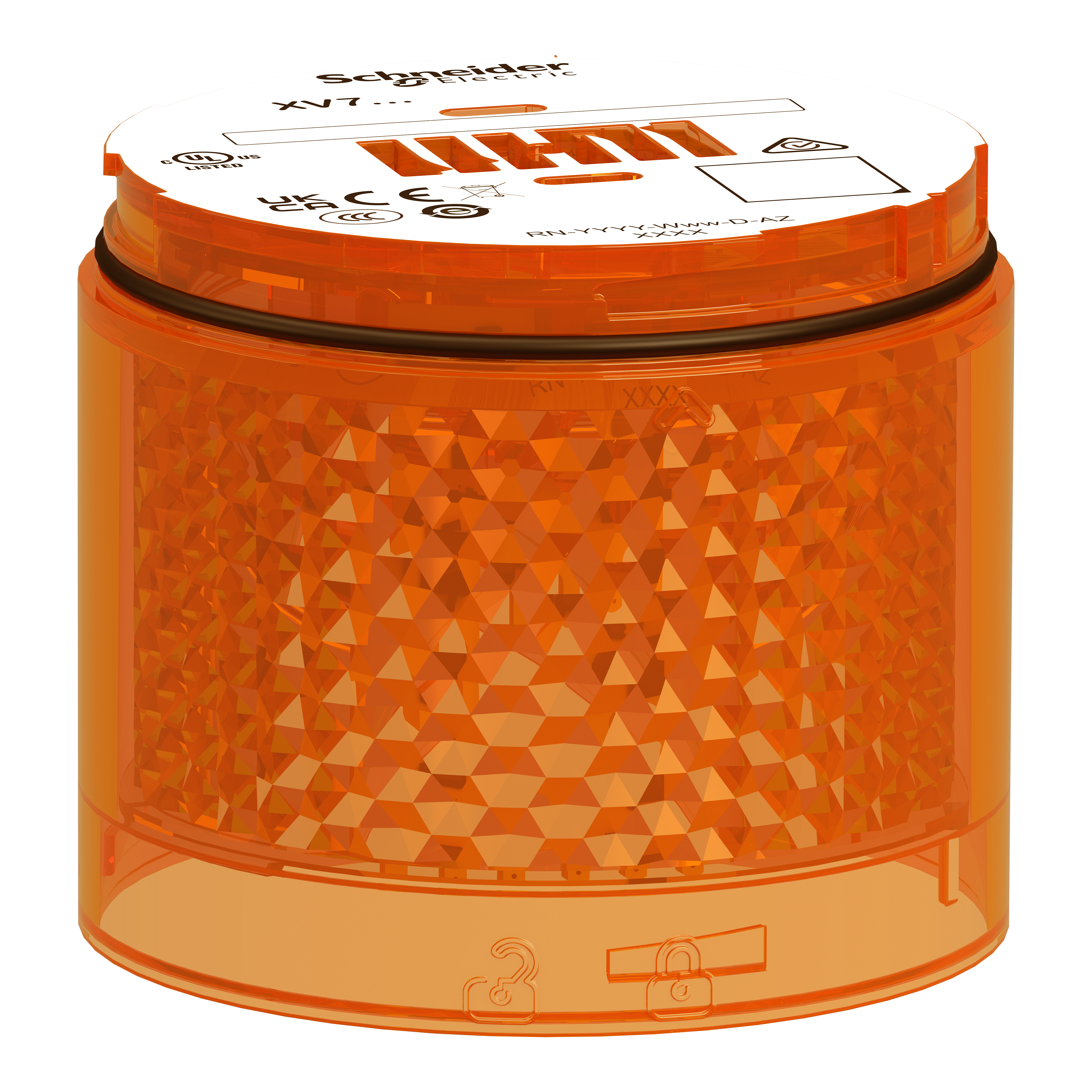 SCHNEIDER ELECTRIC - Elemento luminoso, Harmony XVB7, arancione, Ø70mm, luce fissa XVB7C25