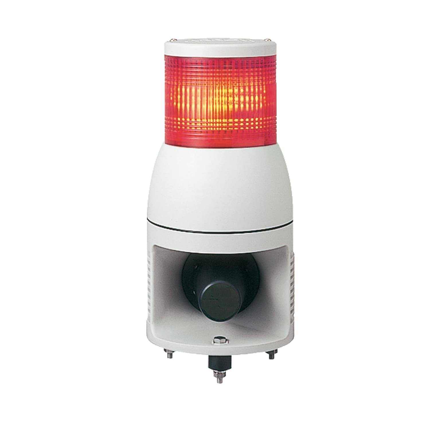 SCHNEIDER ELECTRIC - Harmony XVC, Colonna luminosa monoblocco precablata, plastica, rosso, Ø100, luce fissa o lampeggiante, con sirena, 24 V DC