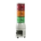SCHNEIDER ELECTRIC - Harmony XVC, Colonna luminosa monoblocco precablata, plastica, rosso-arancione verde, Ø100, luce fissa o lampeggiante, sirena, 100...240 V AC