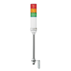 SCHNEIDER ELECTRIC - Harmony XVC, Colonna luminosa monoblocco precablata, plastica, rosso aranc. verde, Ø60, montaggio su tubo, luce fissa o lampeg.,buzzer, IP23,24 VAC/DC