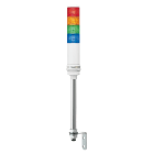 SCHNEIDER ELECTRIC - Harmony XVC, Colonna luminosa monoblocco precablata, plastica, rosso aranc. verde blu, Ø60, montaggio su tubo, luce fissa/lampeg.,buzzer,IP23,24VAC/DC