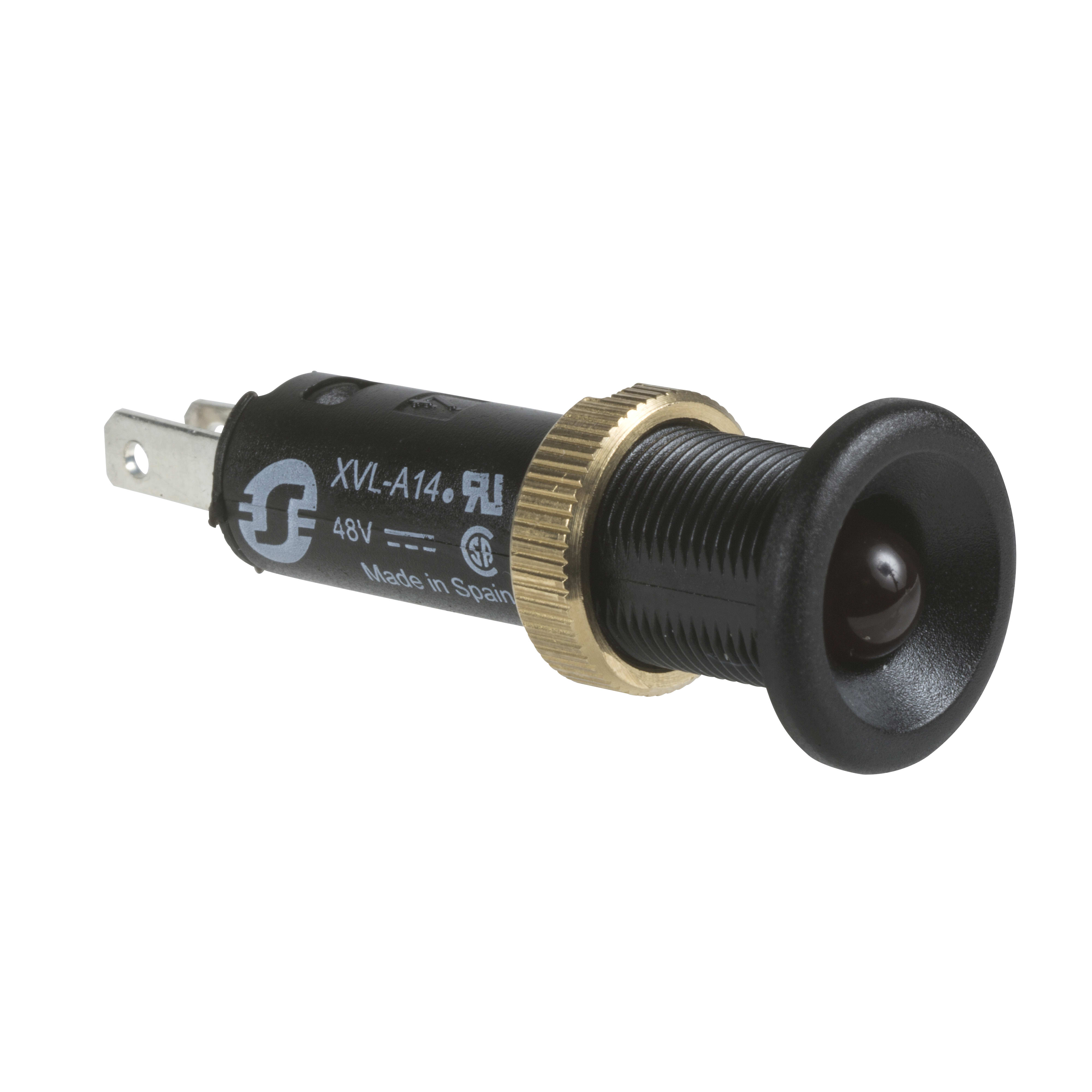 SCHNEIDER ELECTRIC - Lampada spia Ø8 - IP40 - rossa - LED sporgente - 12V - faston XVLA124