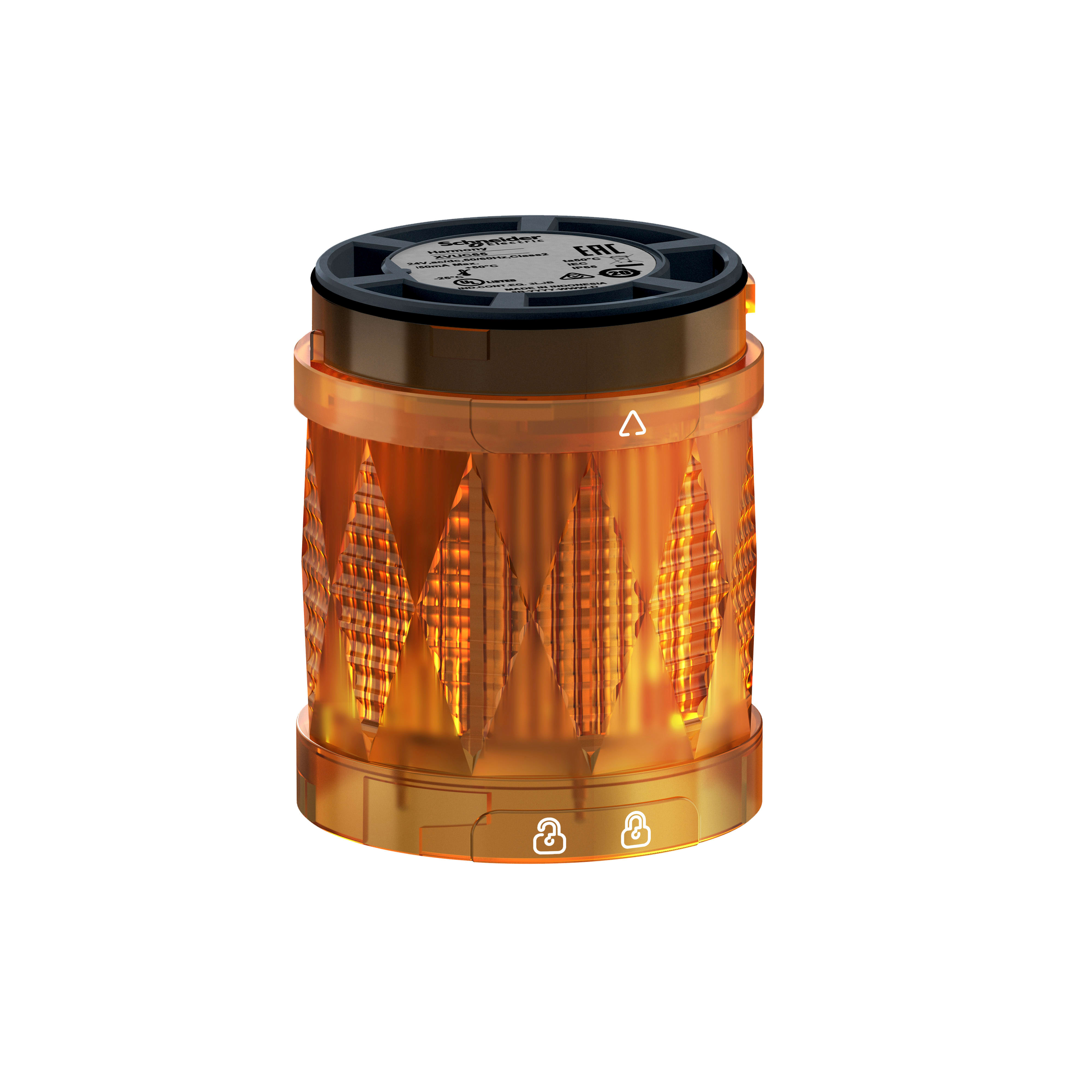 SCHNEIDER ELECTRIC - Colonna luminosa modulare modulare Harmony XVU, elemento LED arancione, 60mm, high flash, IP65, 24V AC DC