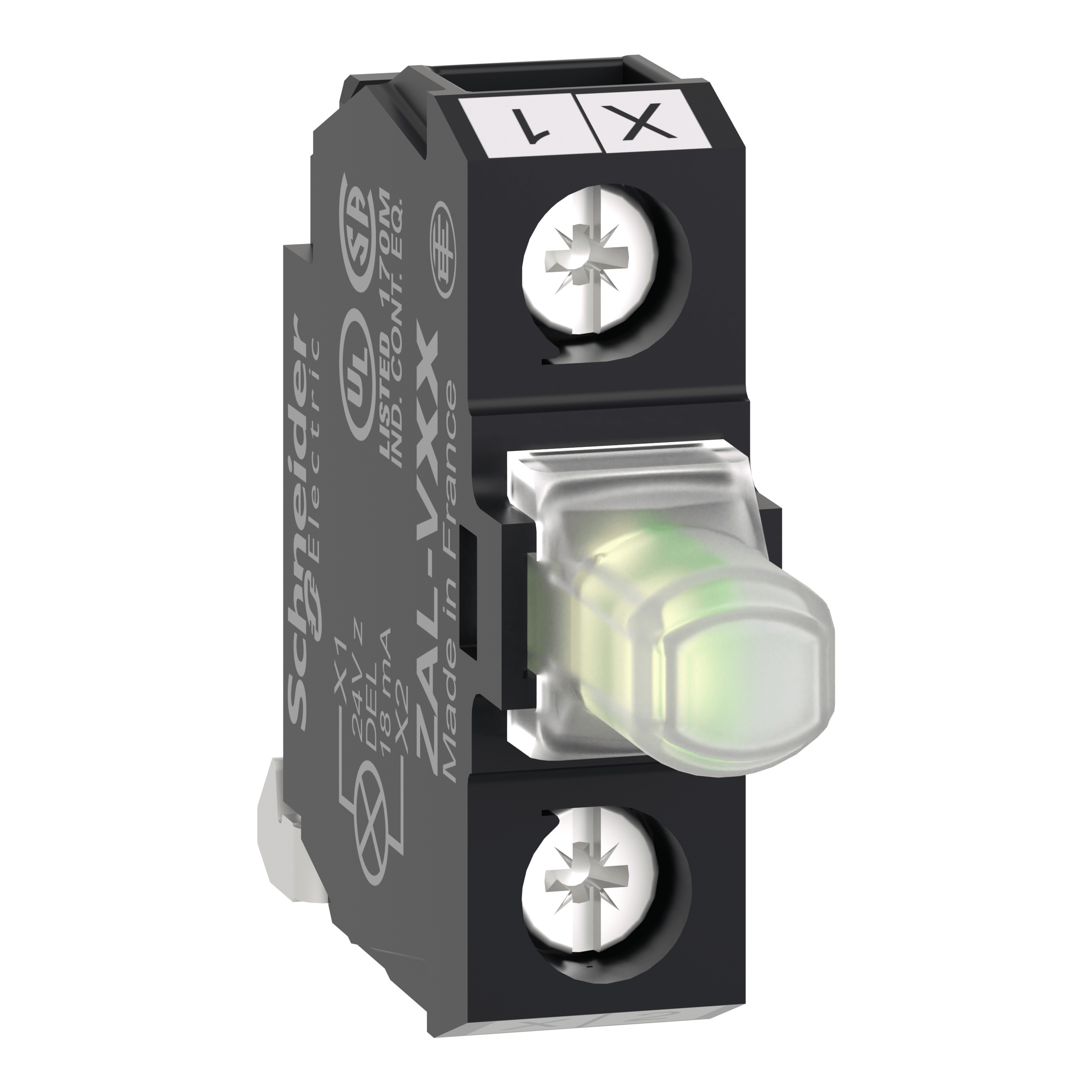 SCHNEIDER ELECTRIC - Elemento luminoso per pulsantiere - bianco - LED integrato - 24 V ZALVB1