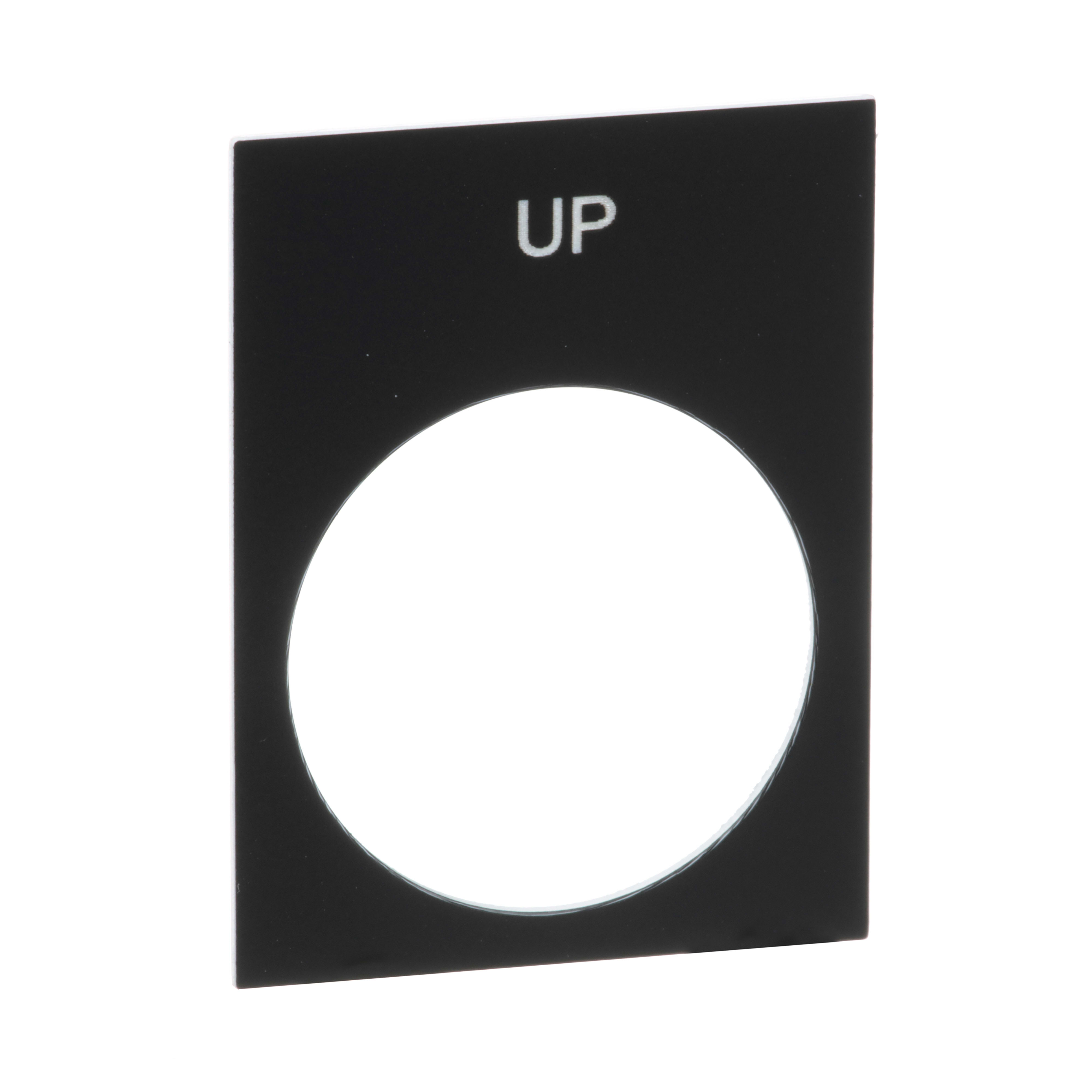 SCHNEIDER ELECTRIC - Etichetta con marcatura, Harmony XAC, targhetta dati, 30 x 40mm, plastica, nera, pulsante 22mm, marcatura bianca SU