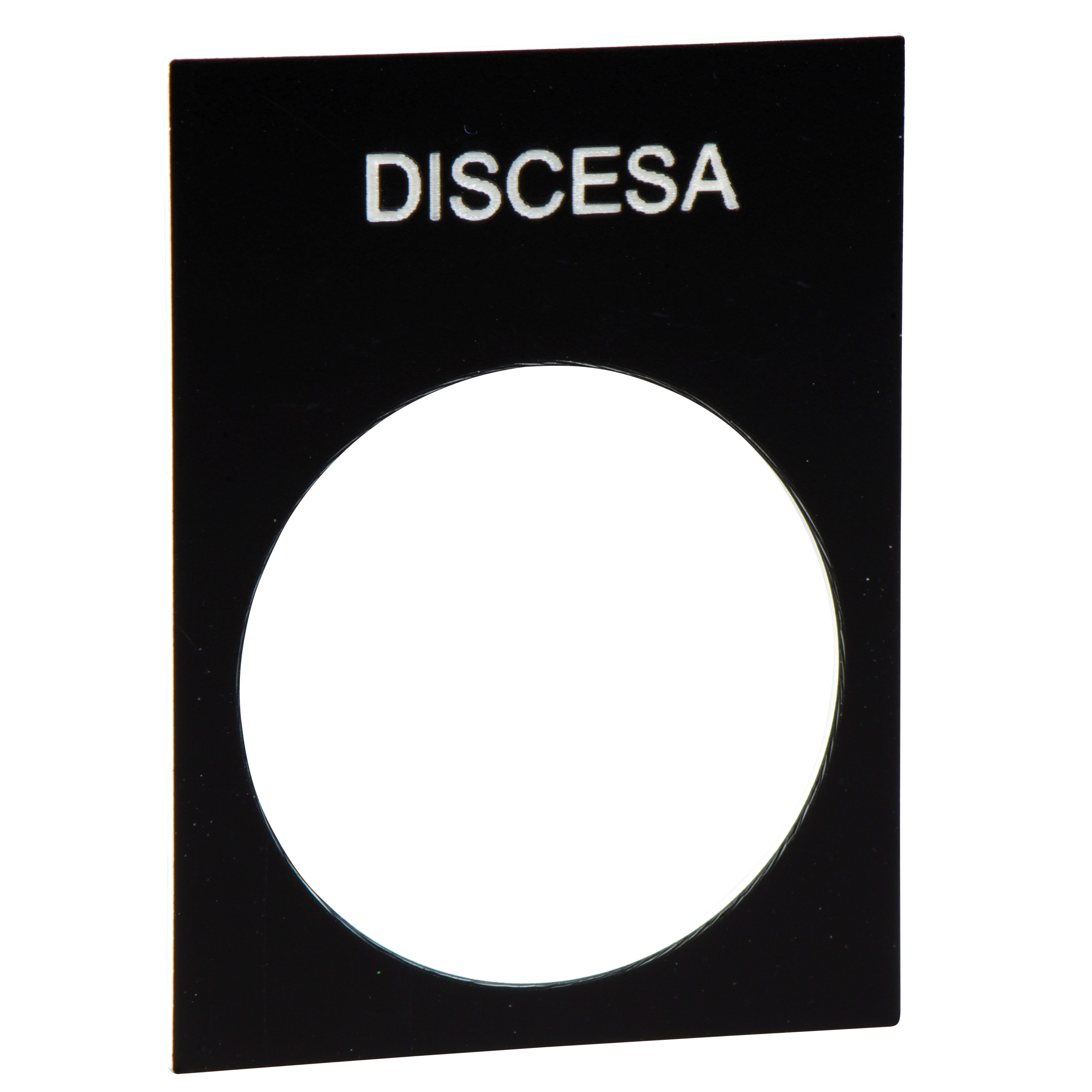 SCHNEIDER ELECTRIC - Targhetta DISCESA ZB2BY2608