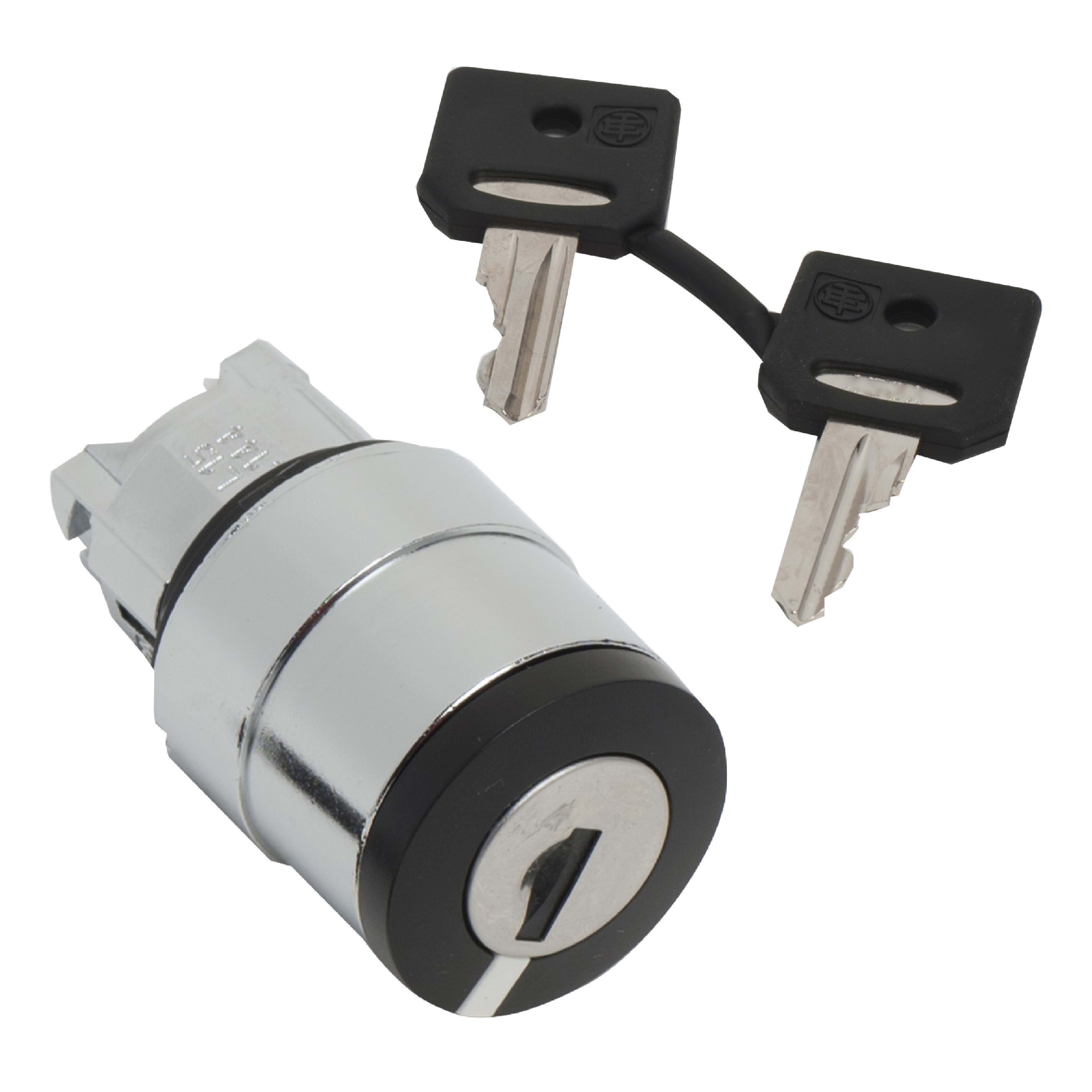 SCHNEIDER ELECTRIC - Testa selettore a chiave Harmony XB4, metallo, nero, 22mm, chiave 421 E, 3 posizioni fisse