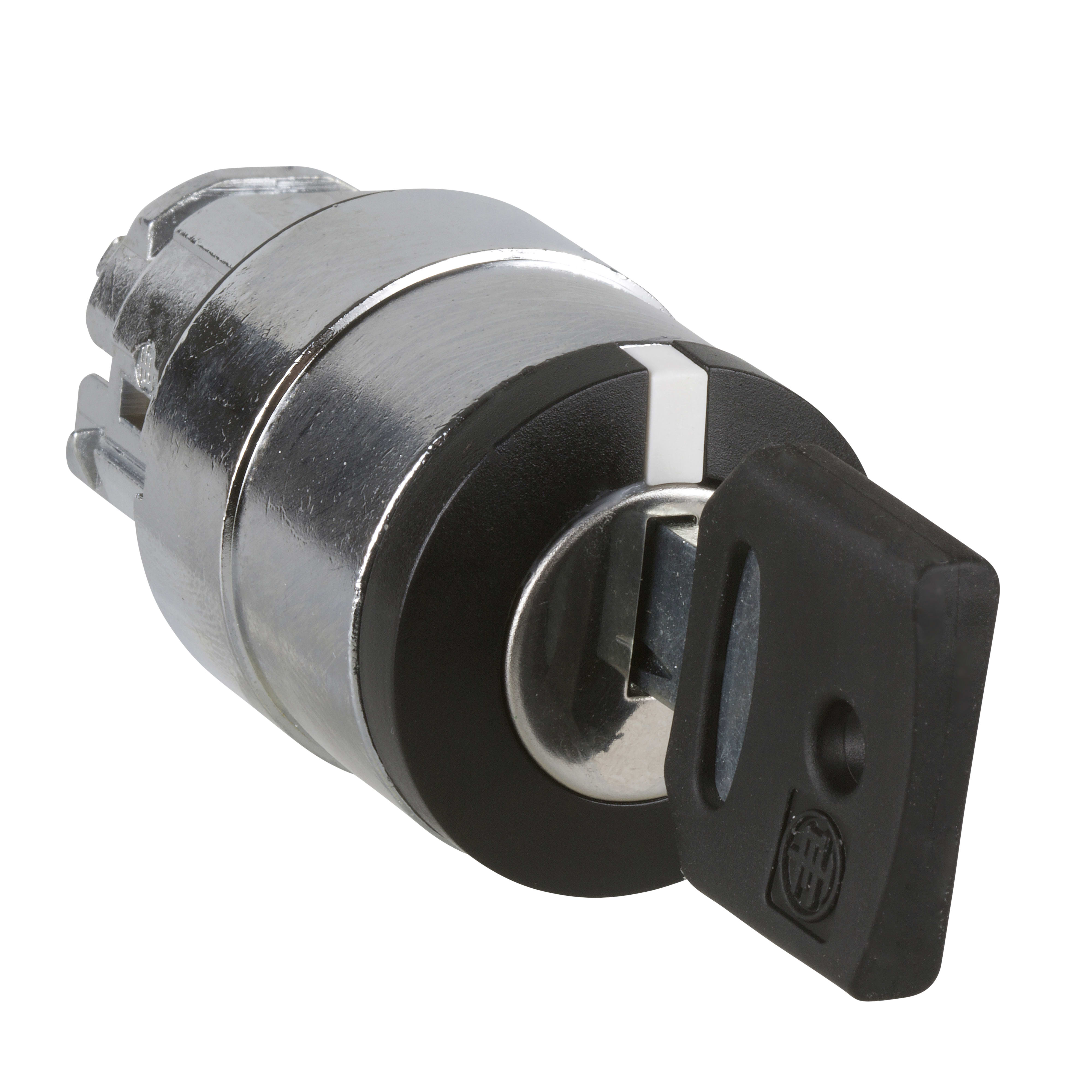 SCHNEIDER ELECTRIC - Testa selettore a chiave Ø 22 - 3 posizioni- chiave nera - estrazione chiave tutte ZB4BG0F022