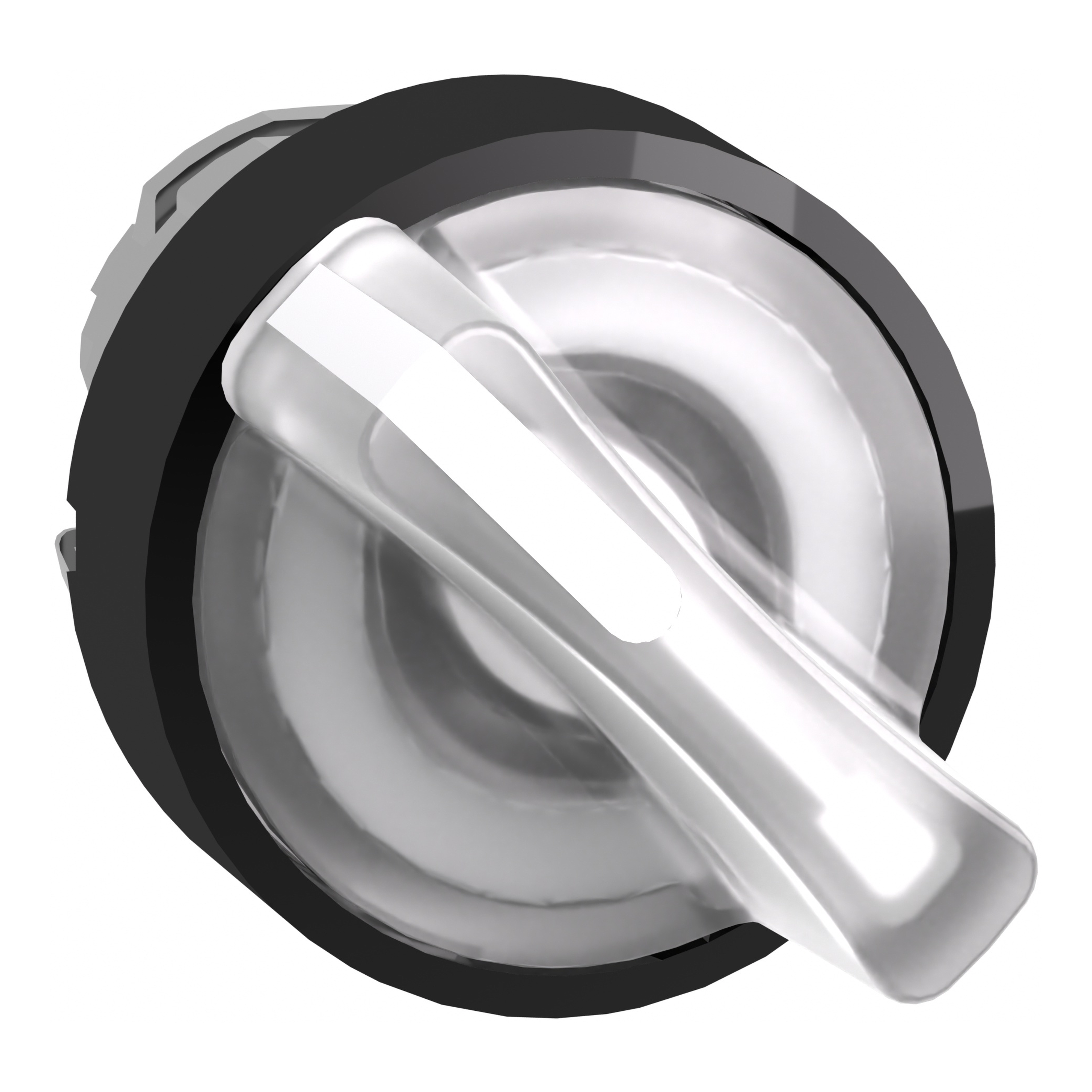 SCHNEIDER ELECTRIC - Testa selettore luminoso -Harmony XB4, 2 posizioni Ø22 - bianco- per LED universale - ghiera nera, metallo ZB4BK12137