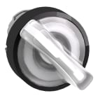SCHNEIDER ELECTRIC - Testa selettore luminoso -Harmony XB4, 2 posizioni Ø22 - bianco- per LED universale - ghiera nera, metallo