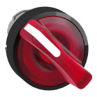 SCHNEIDER ELECTRIC - Testa selettore luminoso -Harmony XB4, 2 posizioni Ø22 - rosso- per LED universale - ghiera nera, metallo ZB4BK12437