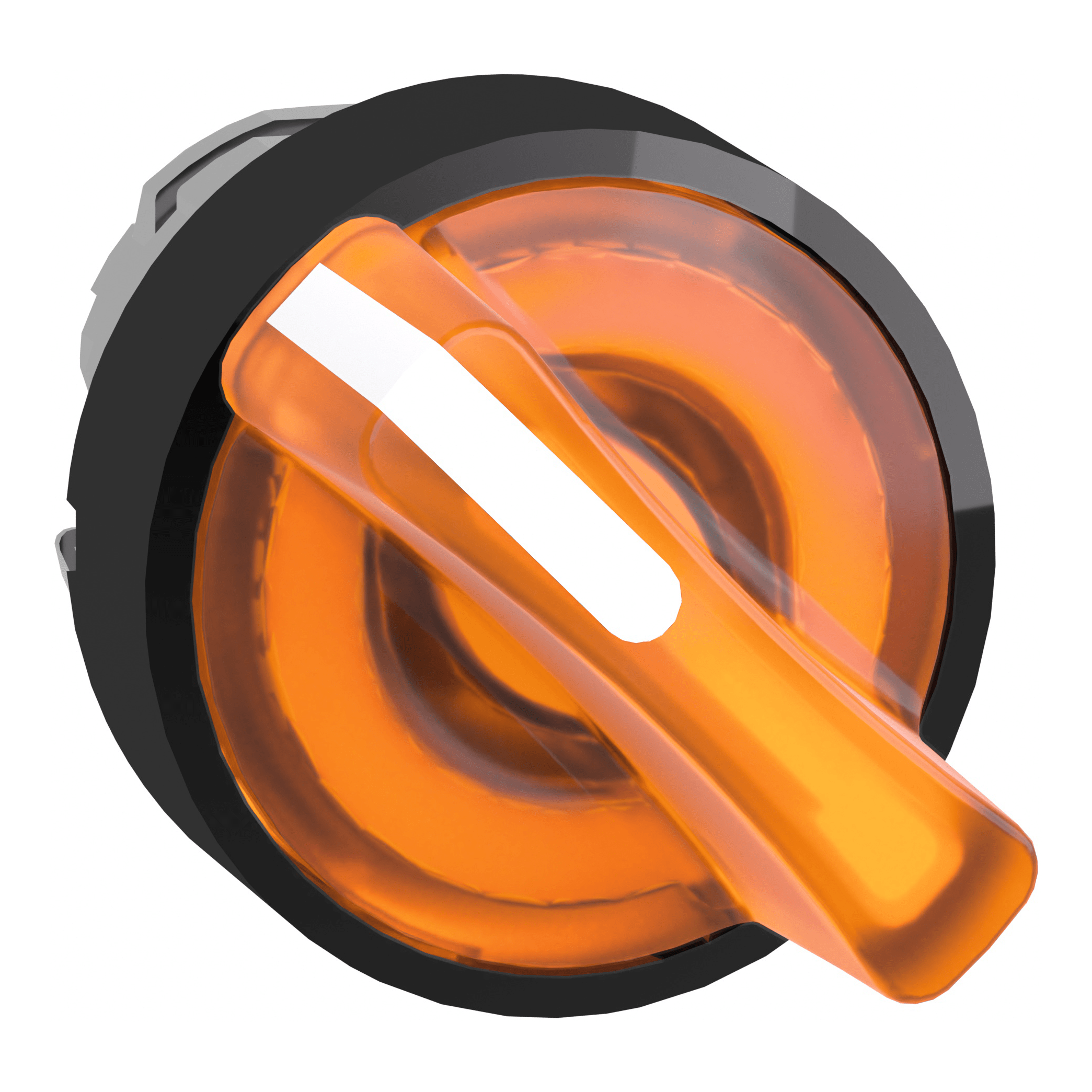 SCHNEIDER ELECTRIC - Testa selettore luminoso -Harmony XB4 -2 posizioni Ø22 - arancione- per LED universale-ghiera nera, metallo ZB4BK12537