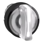SCHNEIDER ELECTRIC - Testa selettore luminoso -Harmony XB4 - 3 posizioni Ø22 - bianco- per LED universale - ghiera nera, metallo ZB4BK13137
