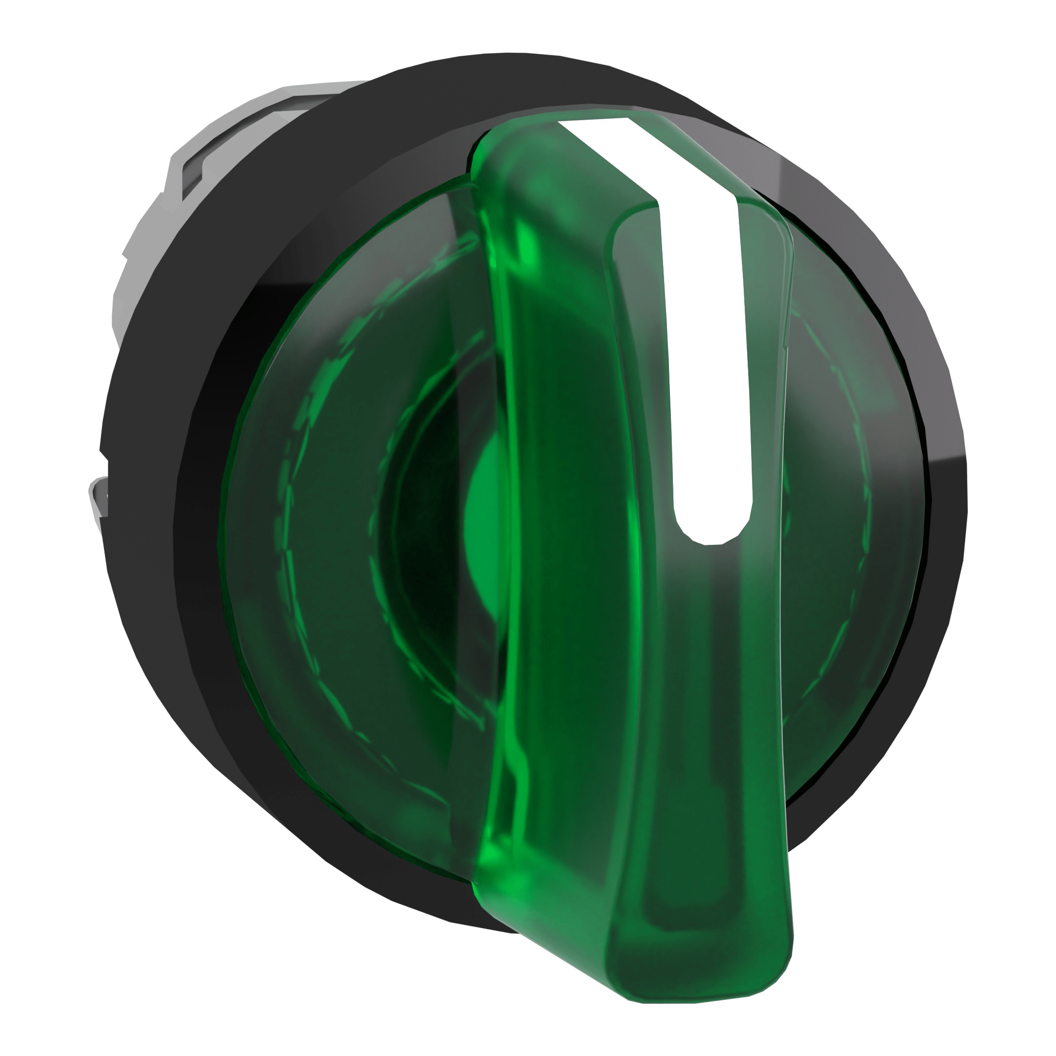 SCHNEIDER ELECTRIC - Testa selettore luminoso -Harmony XB4 - 3 posizioni Ø22 - verde- per LED universale - ghiera nera, metallo ZB4BK13337