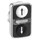 SCHNEIDER ELECTRIC - Testa pulsante doppio Ø22 - bianca + nera - 0/I