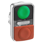 SCHNEIDER ELECTRIC - Testa pulsante doppio verde filo/rosso sporgente luminoso Ø22 senza marcatura ZB4BW7L3740