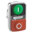 SCHNEIDER ELECTRIC - Testa pulsante doppio verde filo/rosso sporgente luminoso Ø22 con marcatura