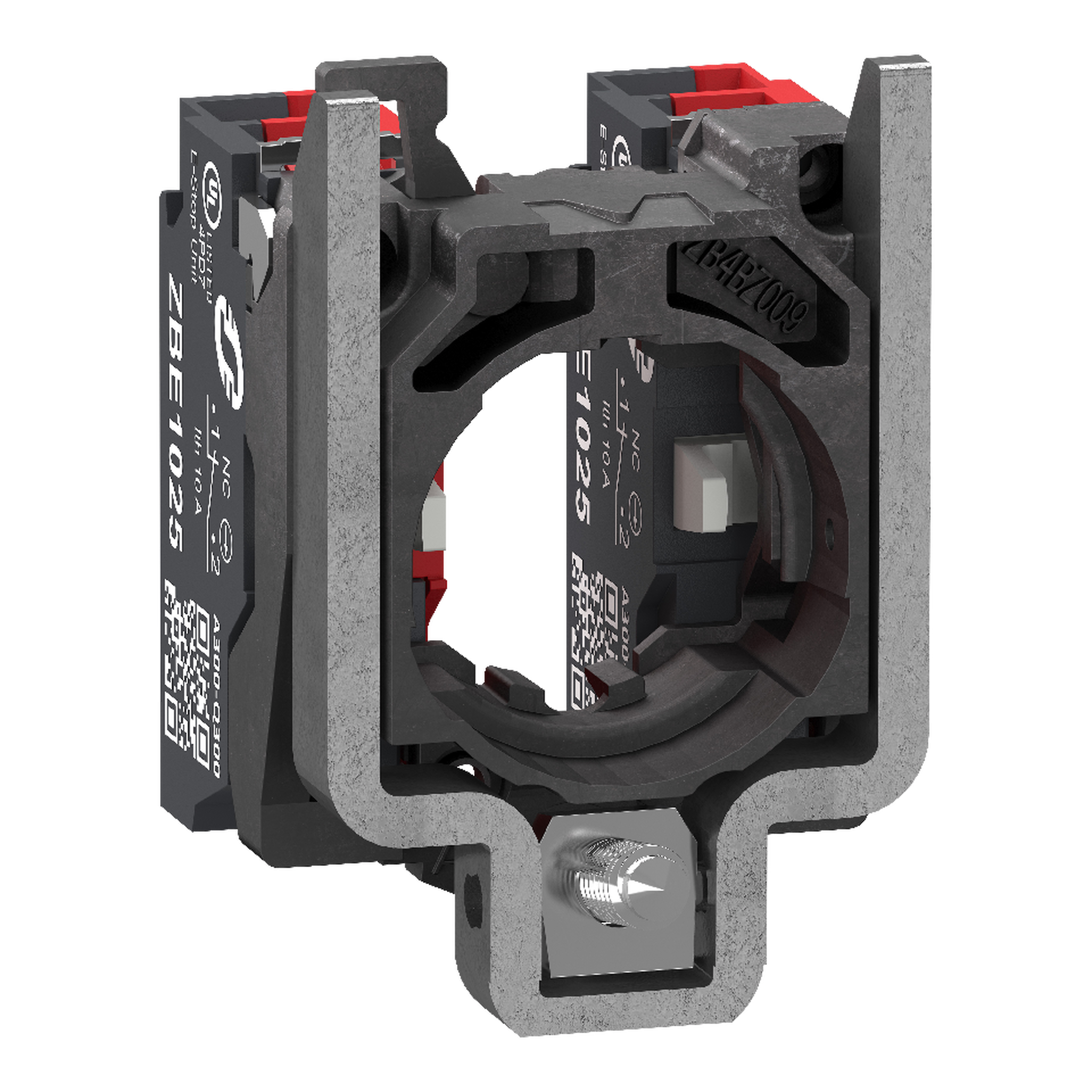 SCHNEIDER ELECTRIC - Corpo contatti, Harmony XB4, contatto singolo, con base di fissaggio, metallo, 2 NC, contatti Push-in ZB4BZ1045