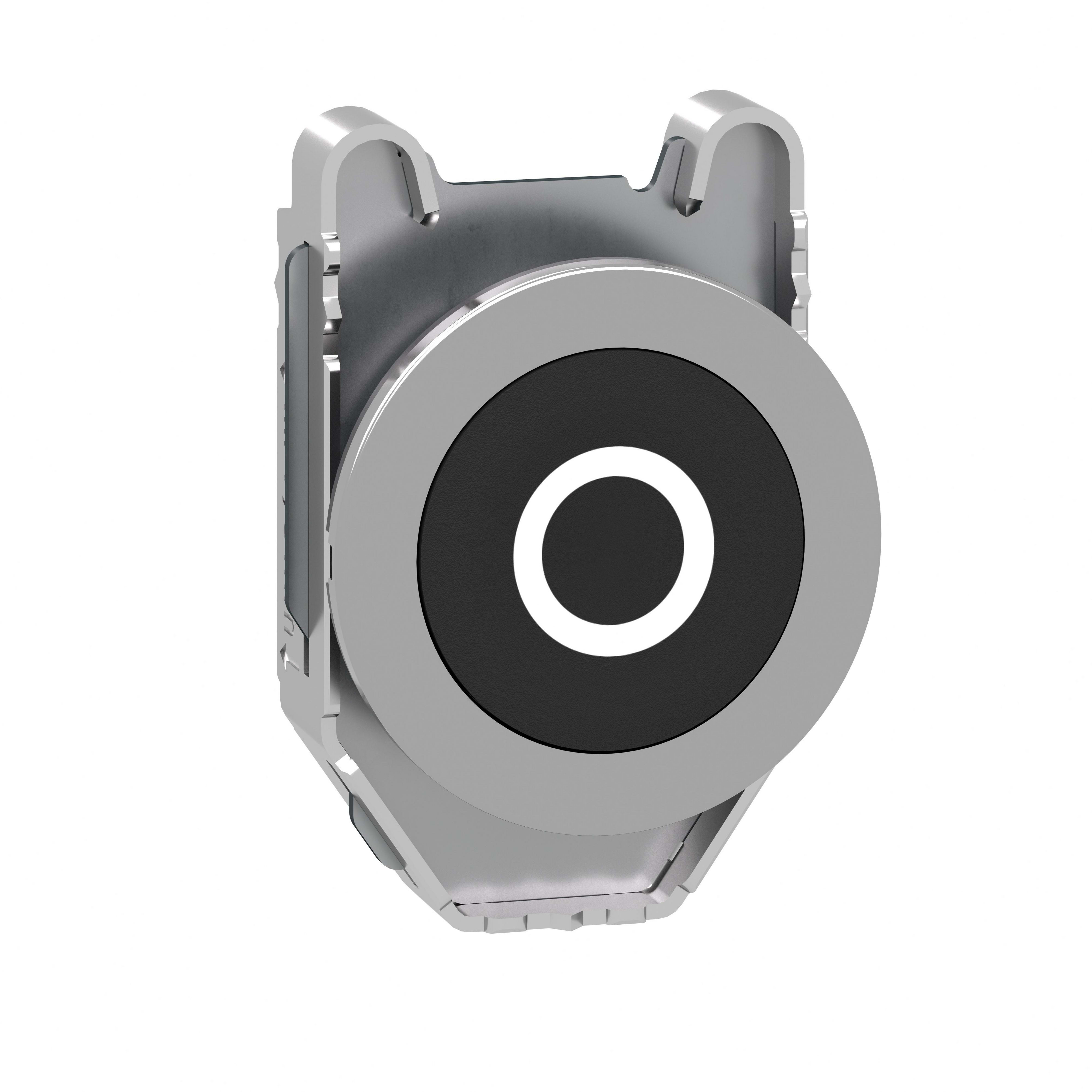 SCHNEIDER ELECTRIC - Testa pulsante nero filopannello con marcatura O ZB4FA232