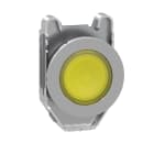 SCHNEIDER ELECTRIC - Testa pulsante luminoso giallo filopannello per inserimento etichetta- per LED universale- Ø30 ZB4FA88