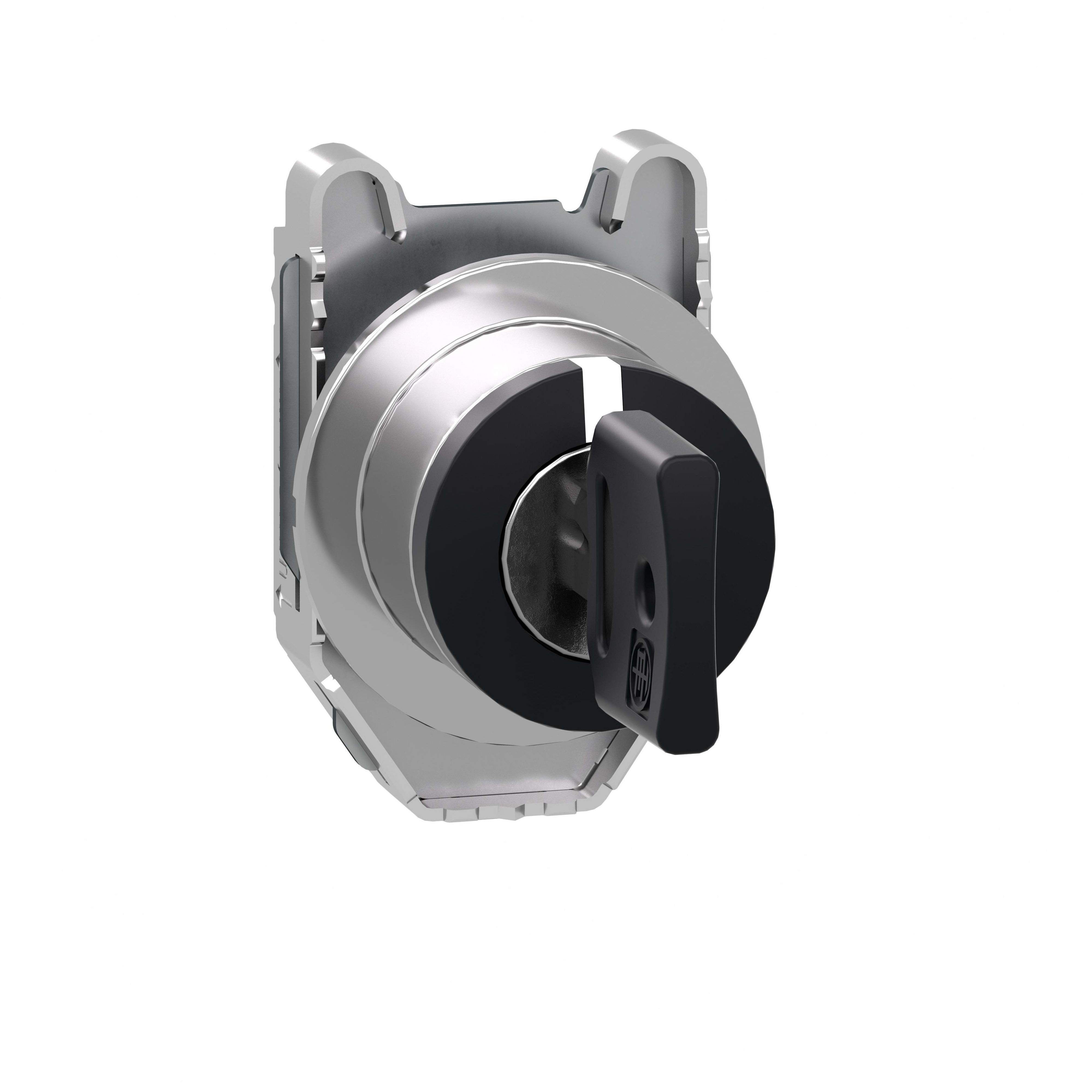 SCHNEIDER ELECTRIC - Testa selettore a chiave 455 filopannello 3 pos. Rit. da destra al centro, Harmony XB4,30mm, metallo
