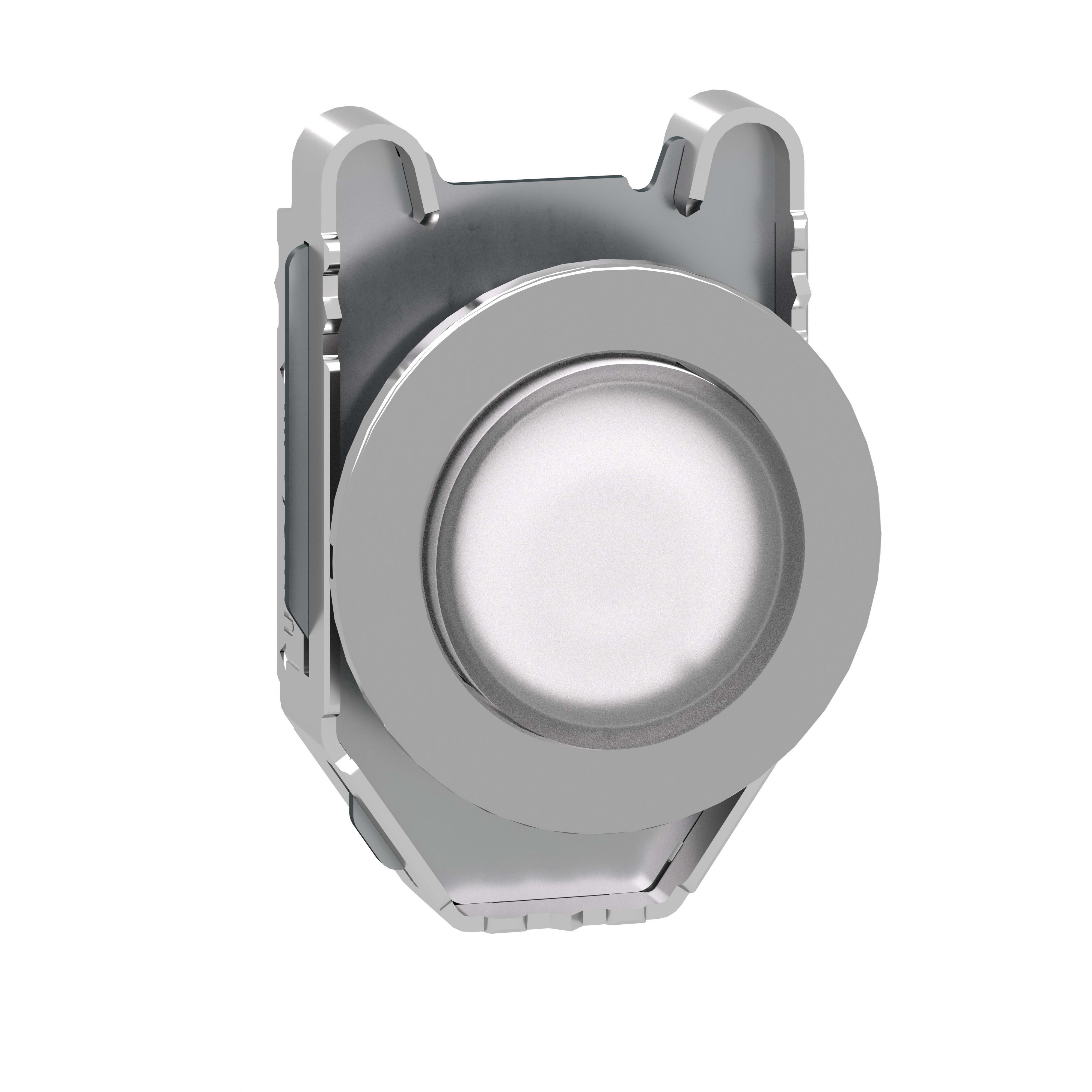 SCHNEIDER ELECTRIC - Testa pulsante luminoso sporgente bianco filopannello ad aggancio passo-passo- per LED universale- Ø30