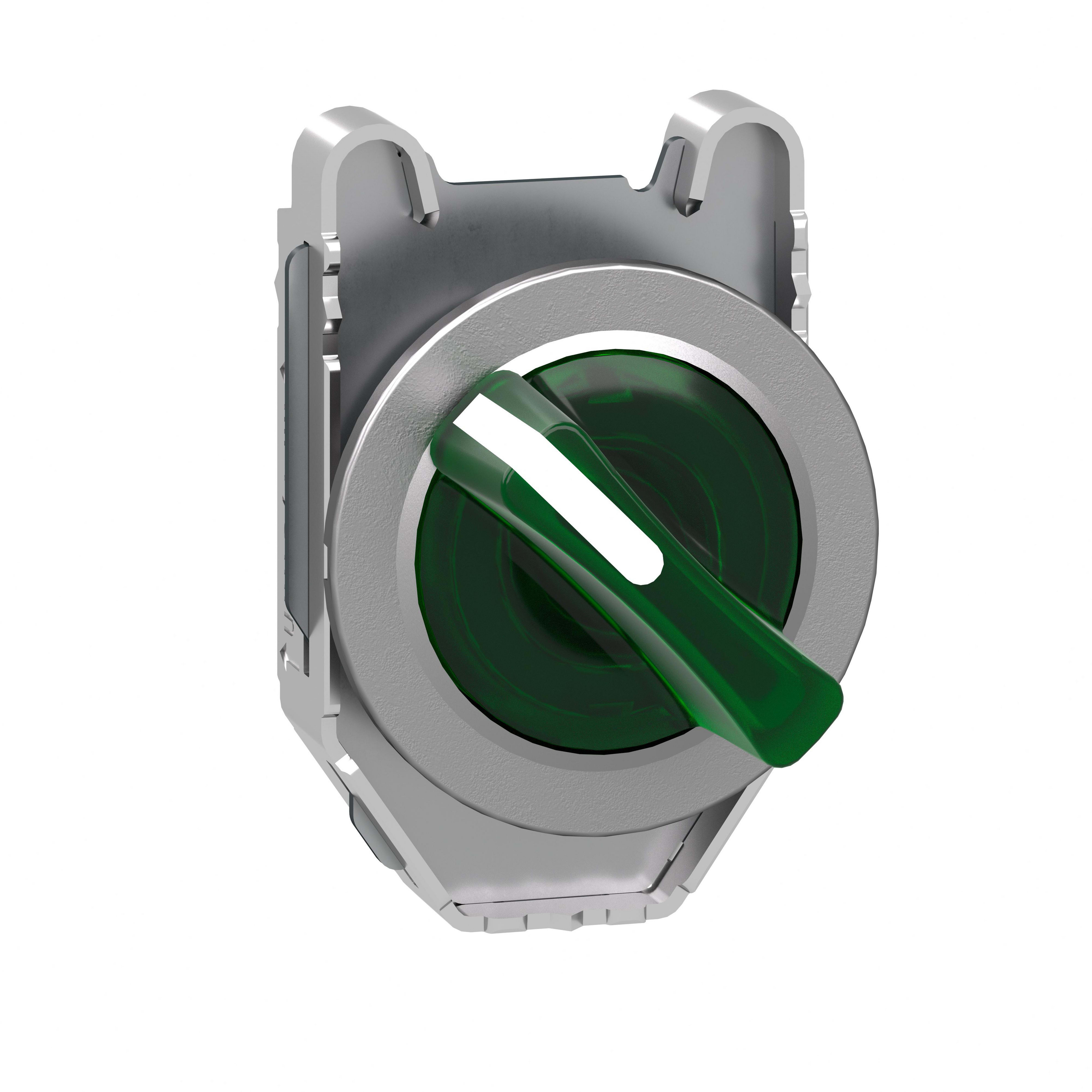 SCHNEIDER ELECTRIC - Testa selettore luminoso verde filopannello 2 posizioni con ritorno- per LED universale- Ø30