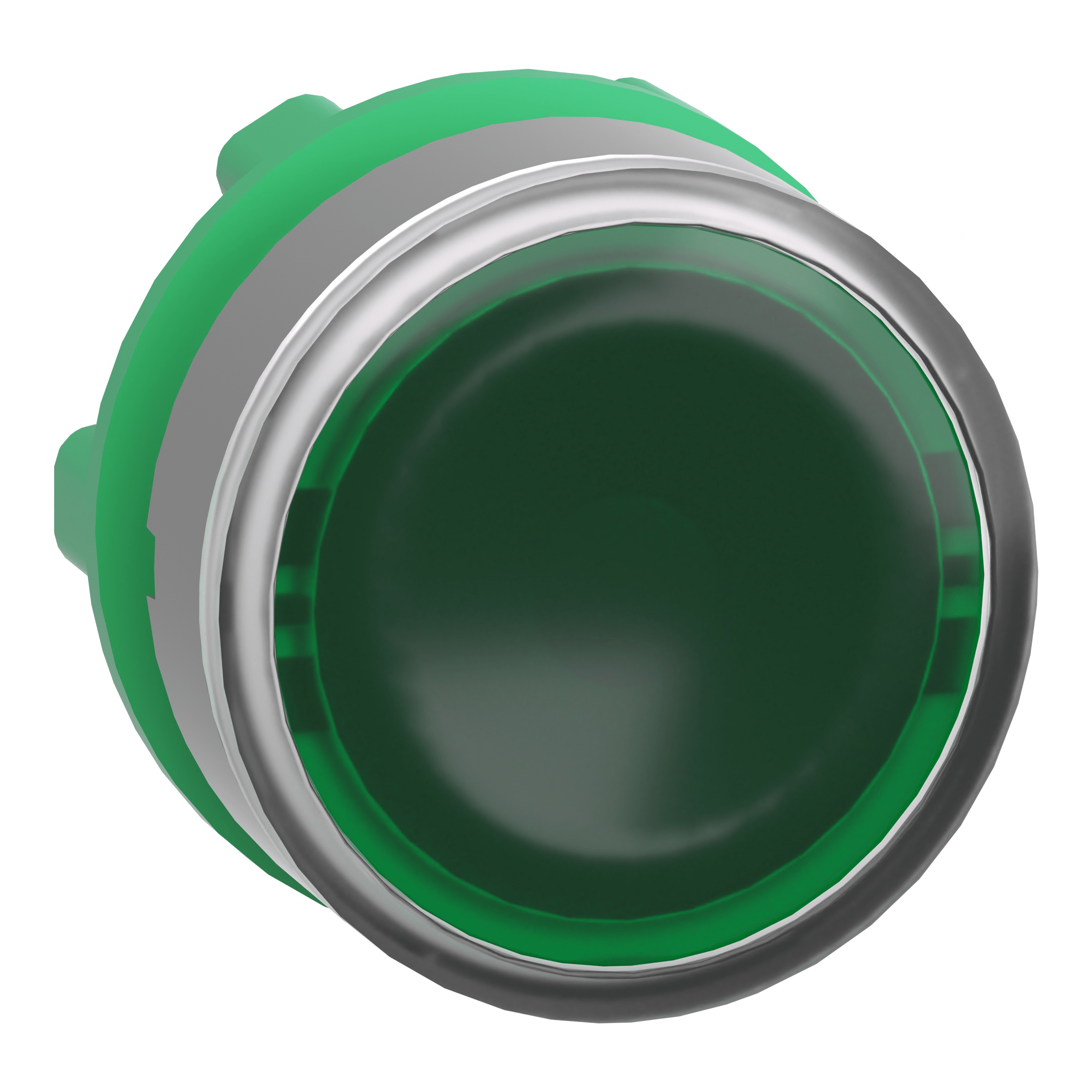 SCHNEIDER ELECTRIC - Testa pulsante verde per etichette -ghiera grigia- per LED universale- Ø22 ZB5AA38C0