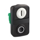 SCHNEIDER ELECTRIC - Testa pulsante doppio Ø22 - bianco + nera - 0/I - IP66 ZB5AA7121