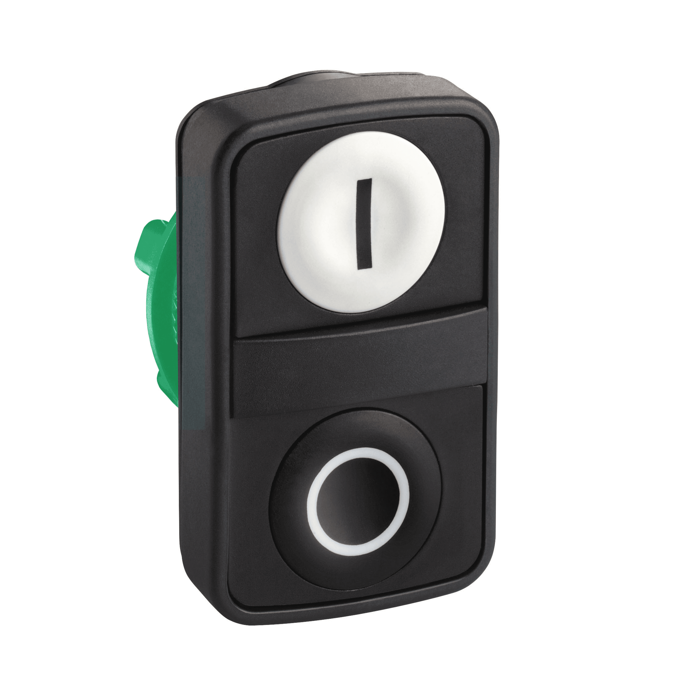 SCHNEIDER ELECTRIC - Testa pulsante doppio Ø22 - bianco + nera - 0/I - IP66