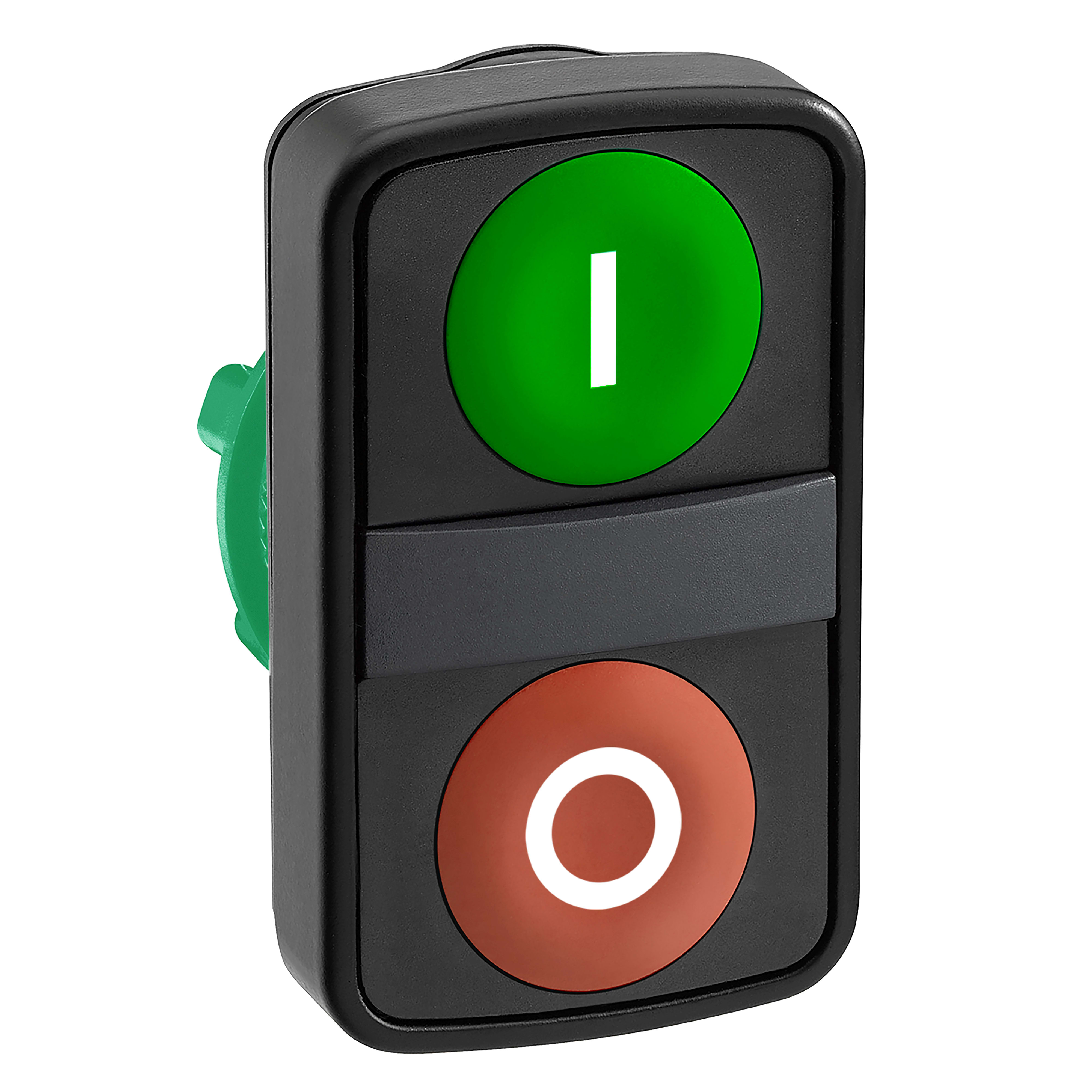 SCHNEIDER ELECTRIC - Testa pulsante doppio Ø22 - rosso + verde - 0/I