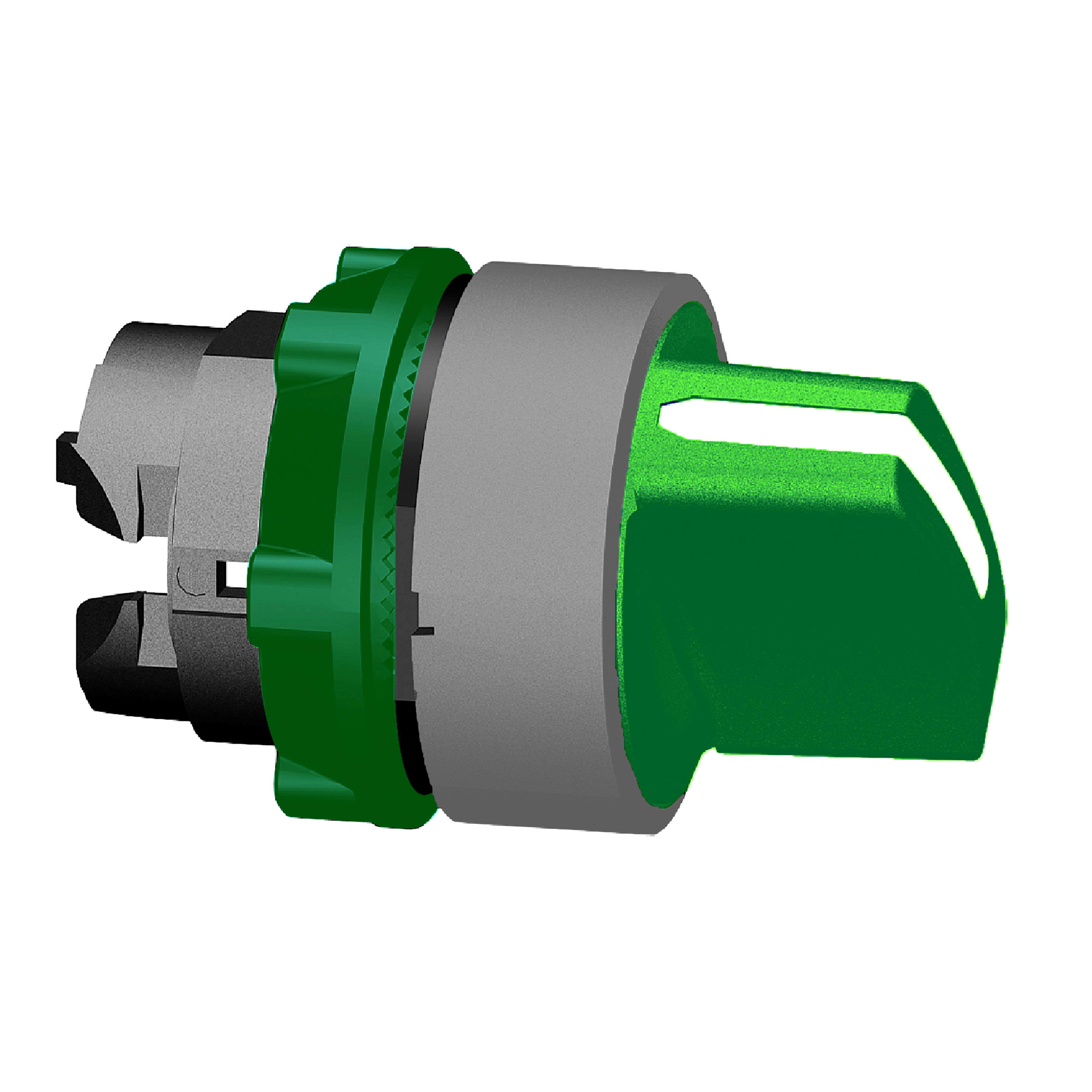 SCHNEIDER ELECTRIC - Testa selettore a leva, Harmony XB5, plastica, verde, 22mm, 2 posizioni, fisse, ghiera grigia