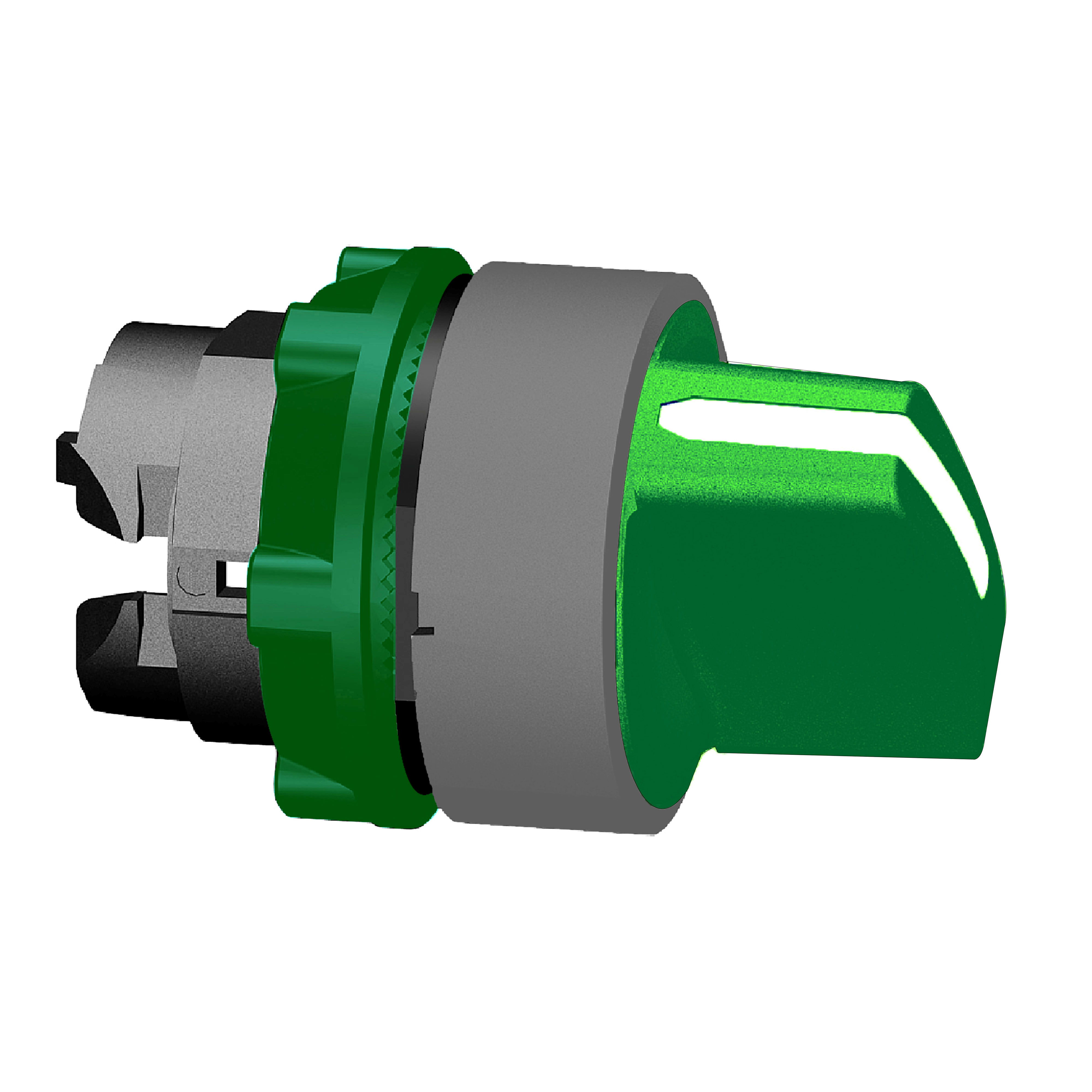 SCHNEIDER ELECTRIC - Testa selettore a leva, Harmony XB5, plastica, verde, 22mm, 3 posizioni, fisse, ghiera grigia