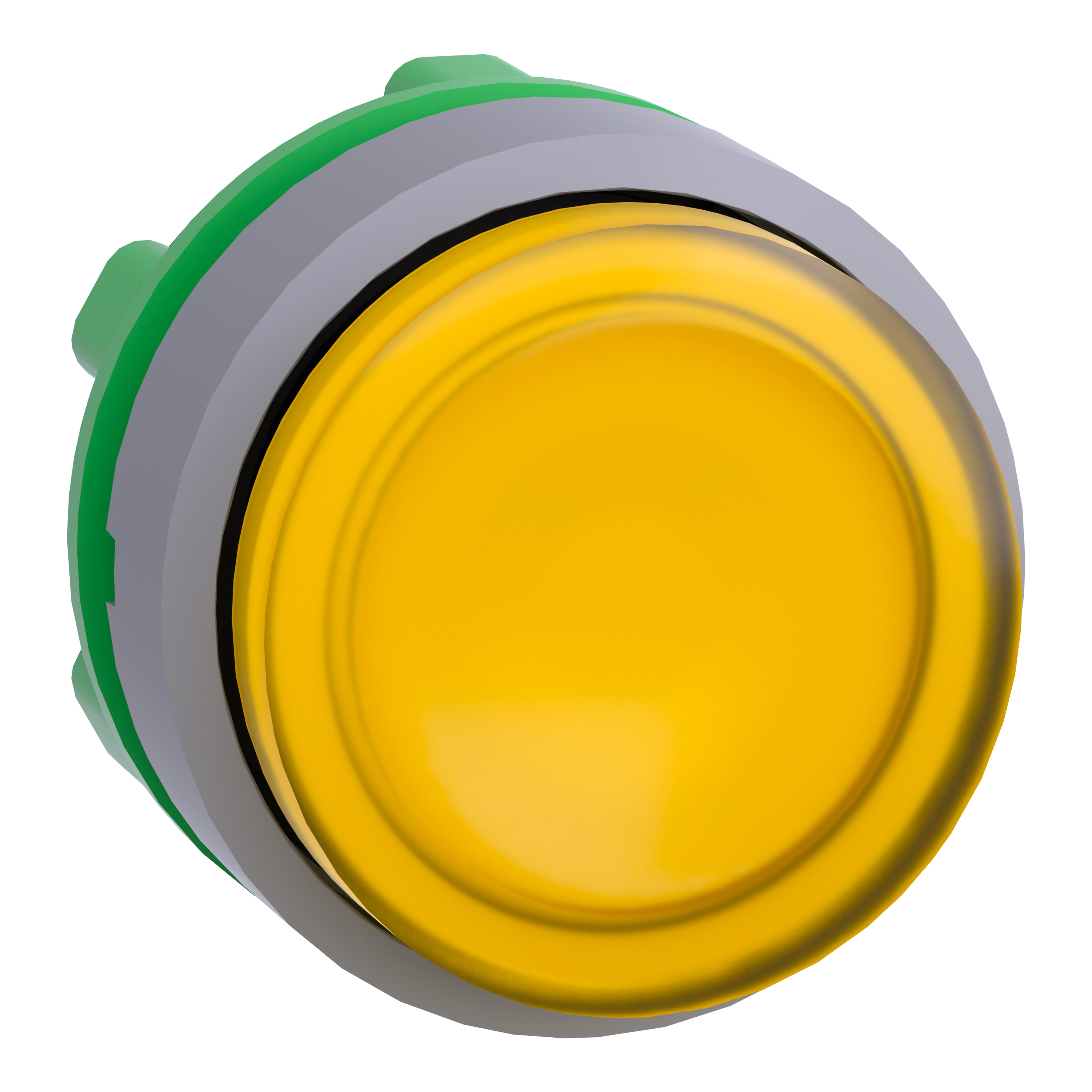 SCHNEIDER ELECTRIC - Testa pulsante luminoso giallo ghiera grigia- per LED universale - Ø22 ZB5AH83C0