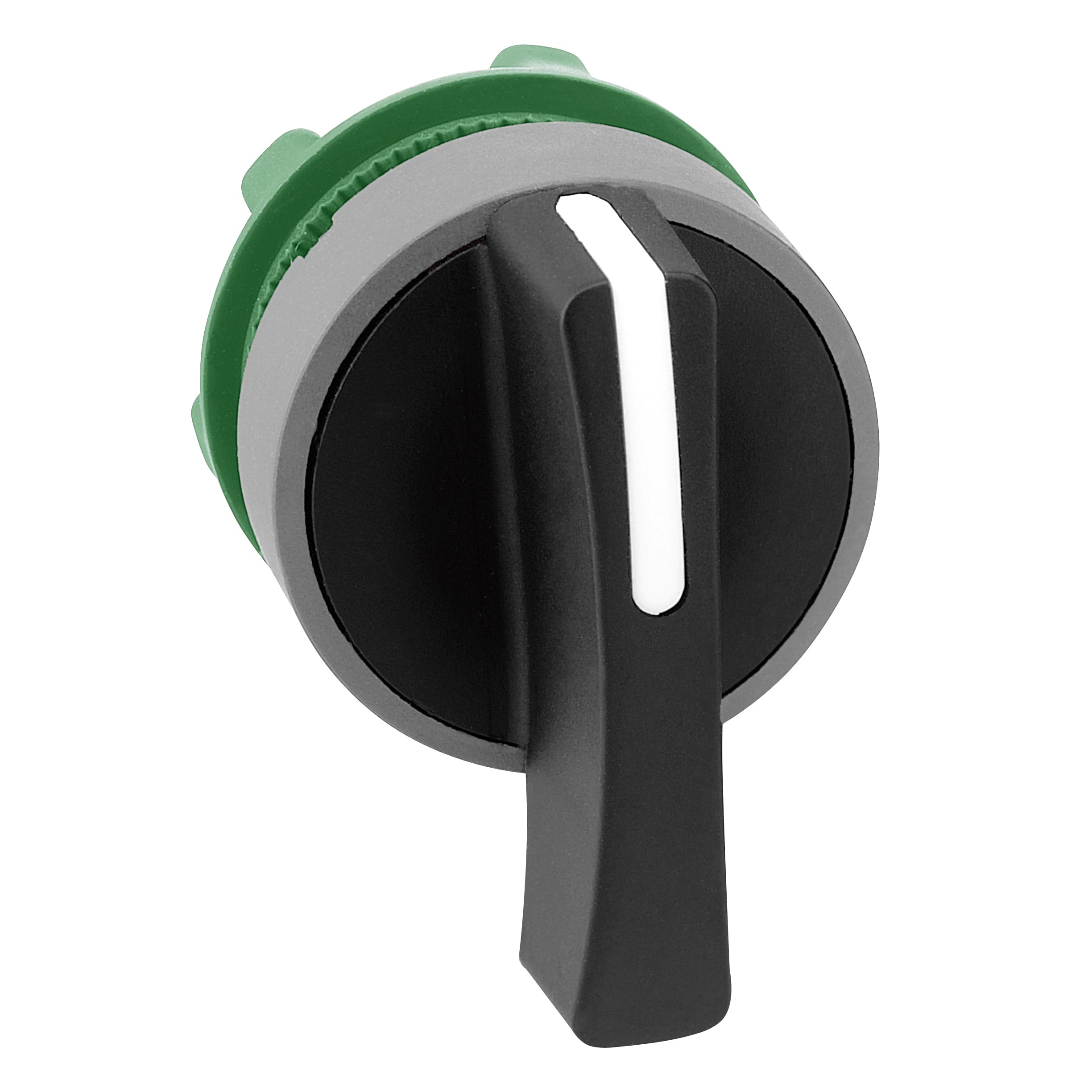 SCHNEIDER ELECTRIC - Testa selettore, Harmony XB5, plastica, nero, 22mm, leva lunga, 3 posizioni, con ritorno da destra al centro, ghiera grigia