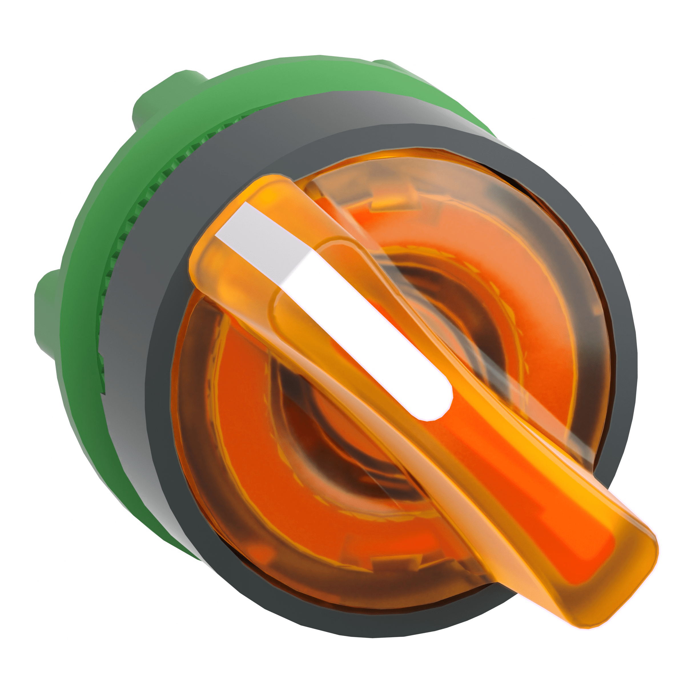 SCHNEIDER ELECTRIC - Testa selettore luminoso, Harmony XB5,  plastica, leva arancione, 22mm, per LED universale, 2 posizioni fisse ZB5AK1253