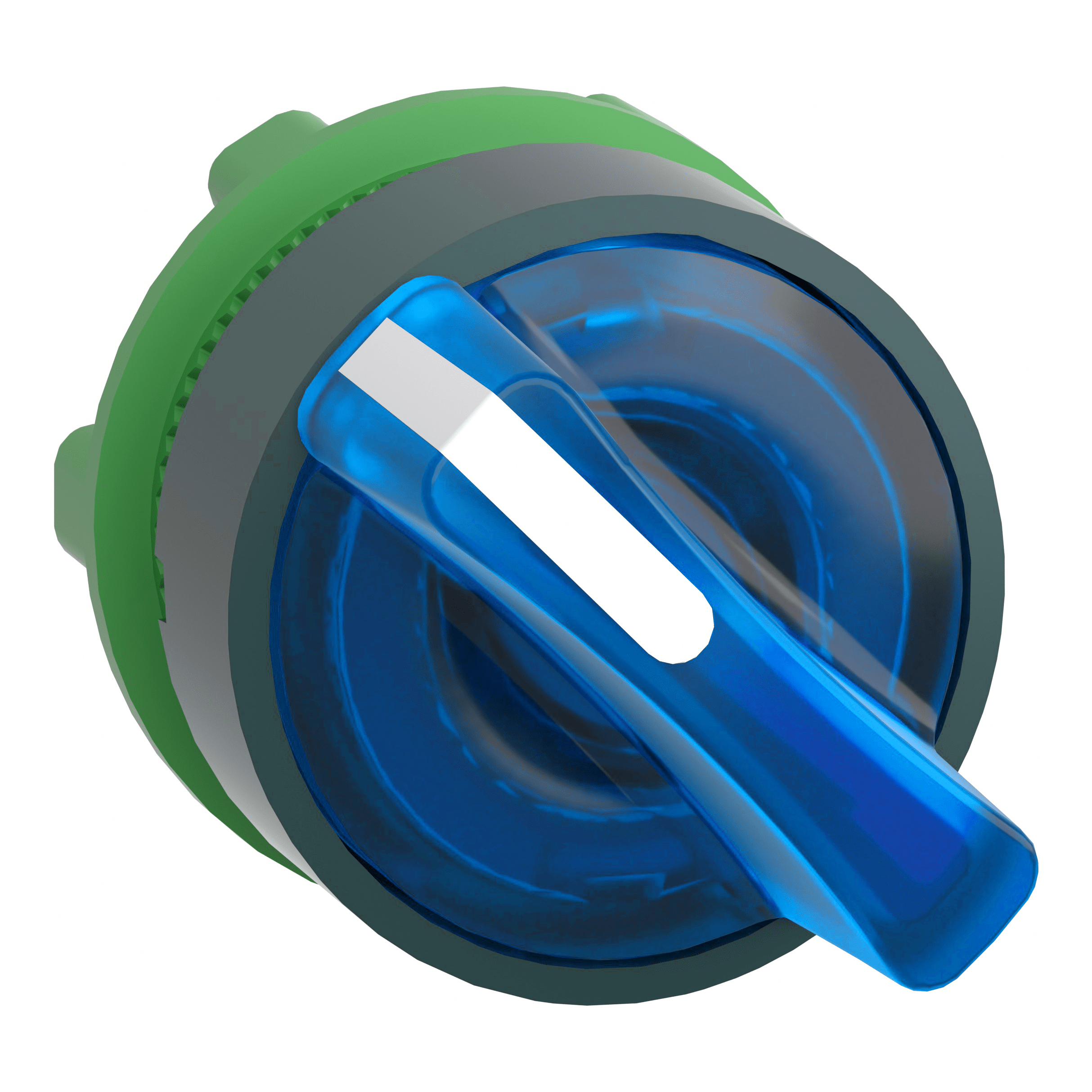 SCHNEIDER ELECTRIC - Testa selettore luminoso, Harmony XB5,  plastica, leva blu, 22mm, per LED universale, 2 posizioni fisse ZB5AK1263