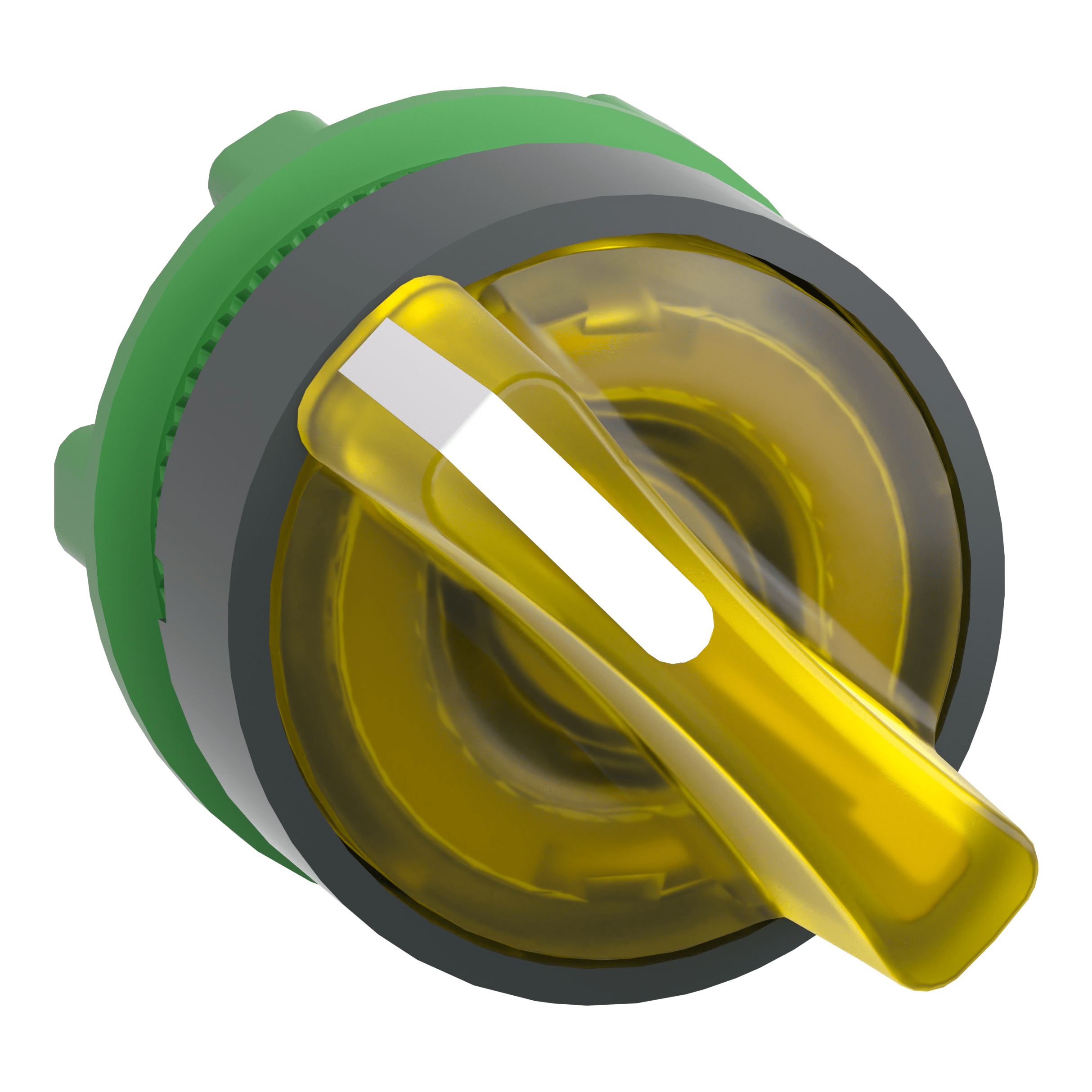 SCHNEIDER ELECTRIC - Testa selettore luminoso, Harmony XB5, plastica, leva gialla, 22mm, per LED universale, 2 posizioni fisse ZB5AK1283