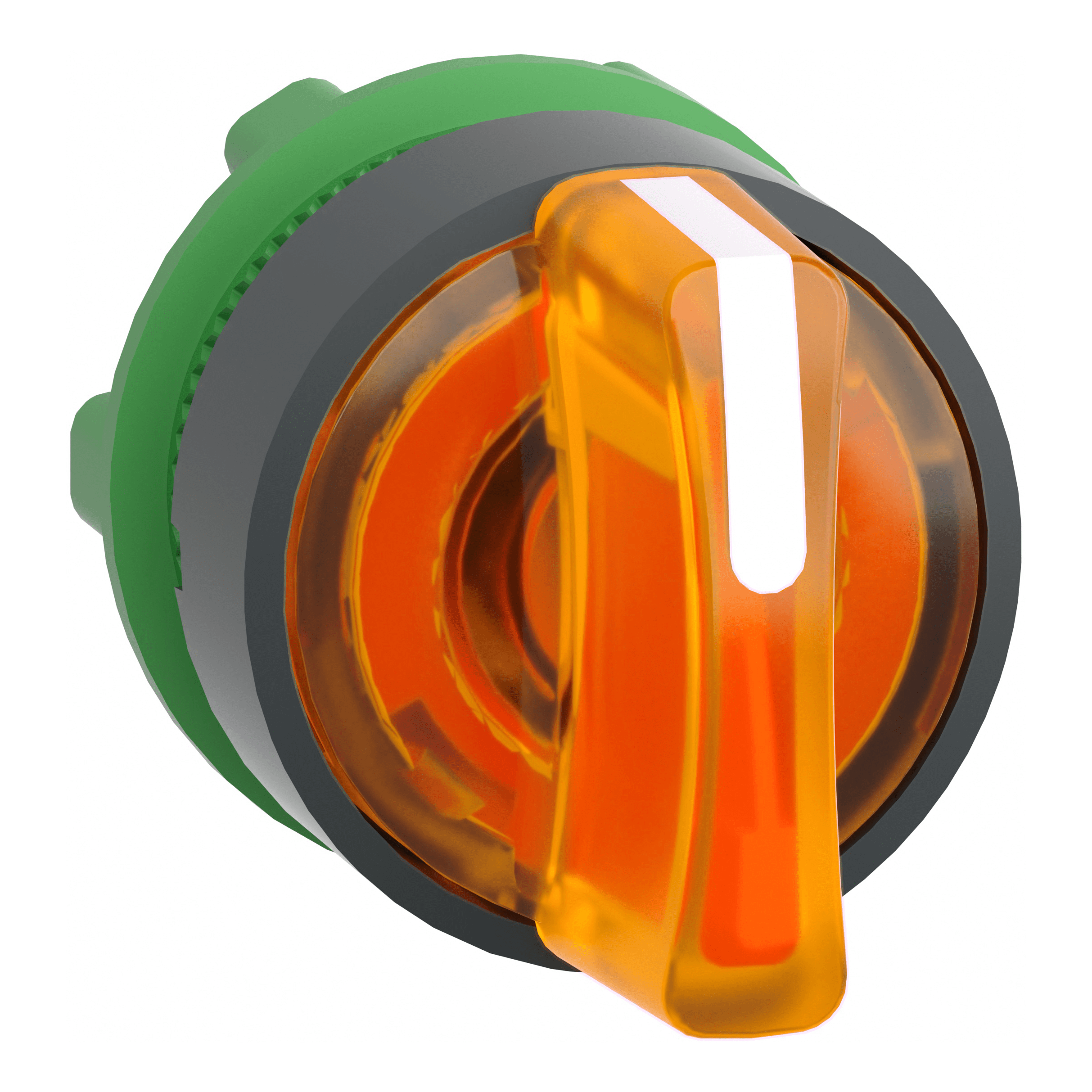 SCHNEIDER ELECTRIC - Testa selettore luminoso, Harmony XB5, plastica, leva arancione, 22mm, per LED universale, 3 posizioni fisse ZB5AK1353