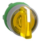 SCHNEIDER ELECTRIC - Testa selettore luminoso, Harmony XB5, plastica, leva gialla, 22mm, per LED universale, 3 posizioni con ritorno da destra, ghiera grigia