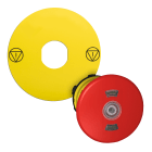 SCHNEIDER ELECTRIC - Testa pulsante arresto di emergenza luminoso, Harmony XB5, Harmony XALF, rosso Ø 40 pulsante luminoso con etichetta gialla senza marcatura