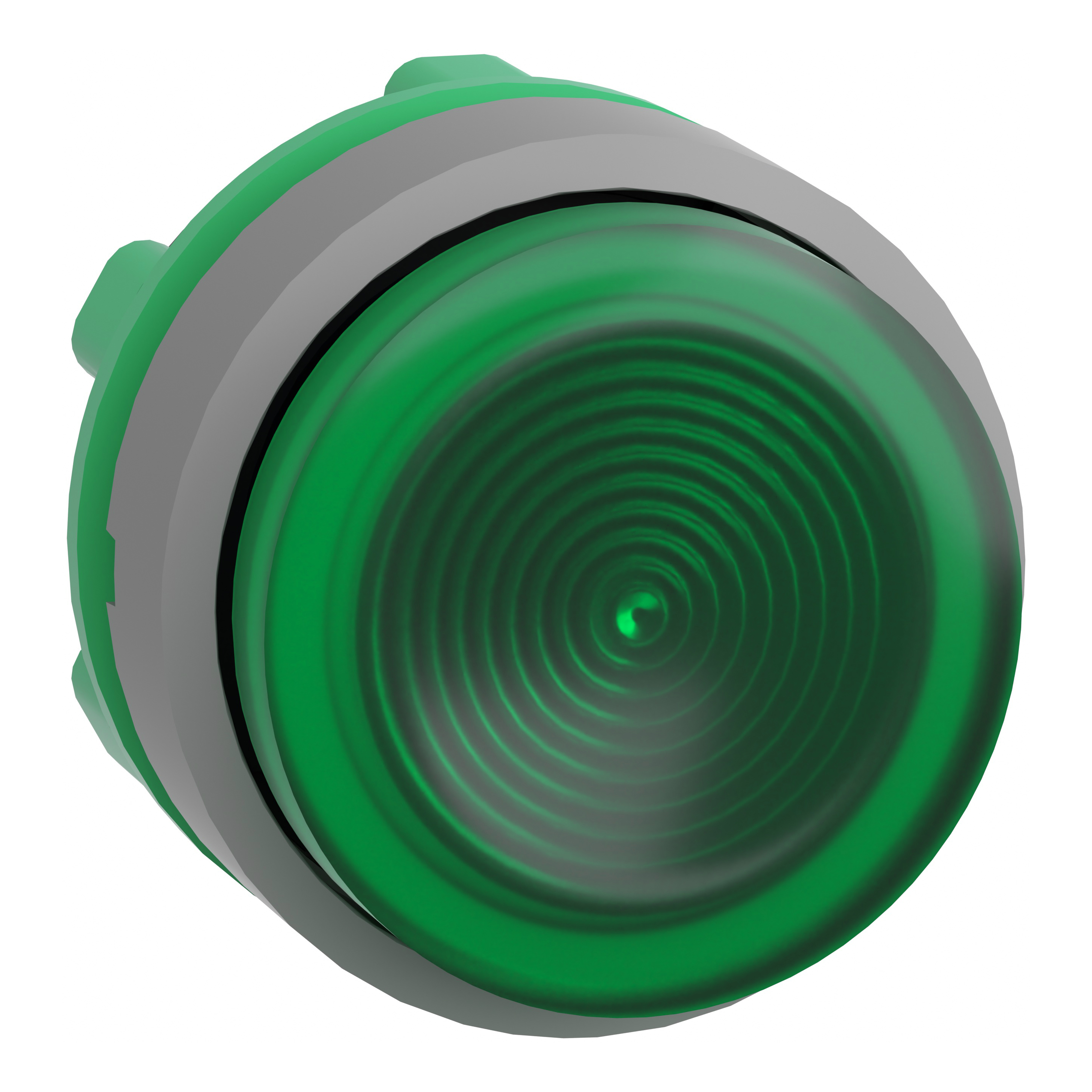 SCHNEIDER ELECTRIC - Testa pulsante luminoso verde ghiera grigia- per LED universale- Ø22 ZB5AW133SC0