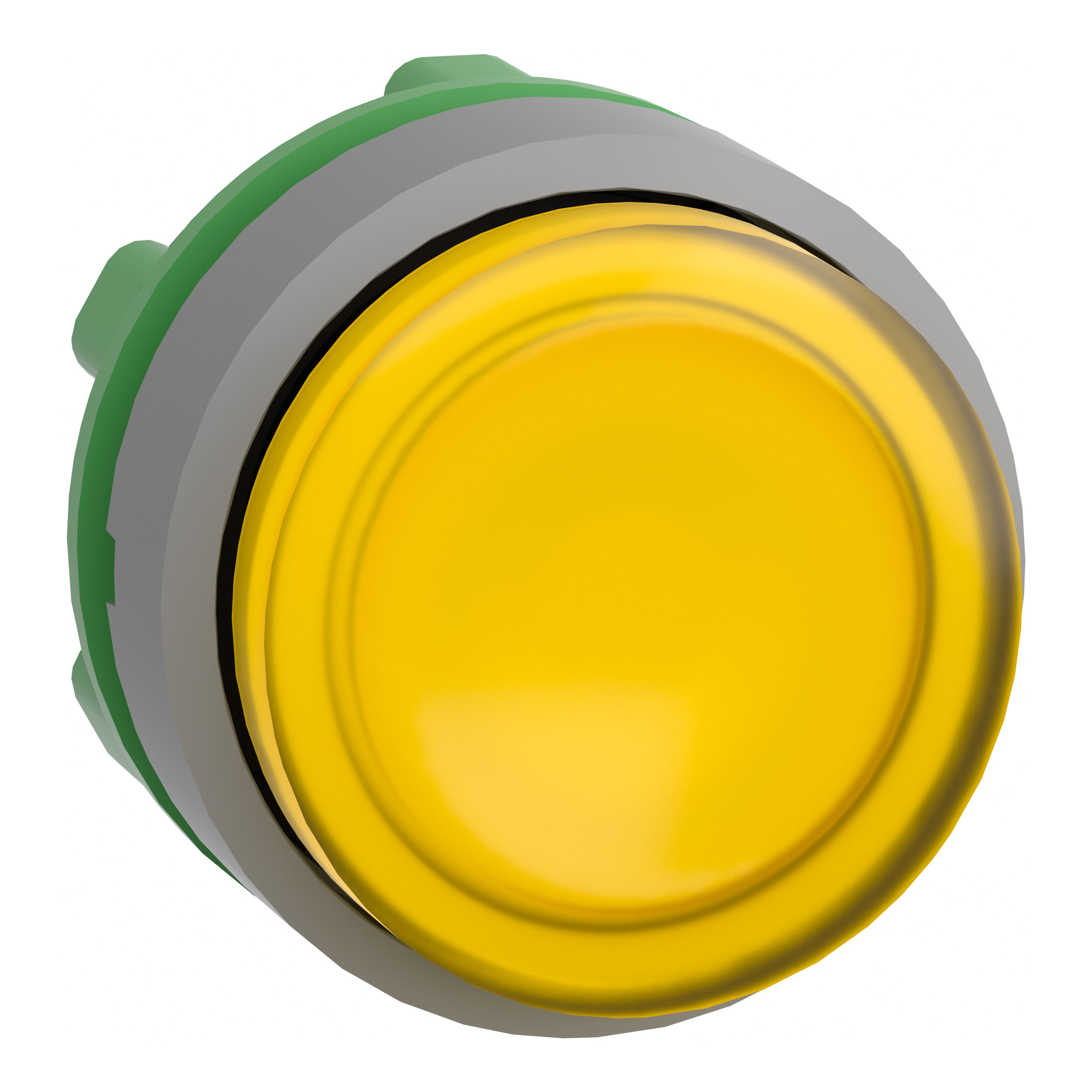 SCHNEIDER ELECTRIC - Testa pulsante luminoso giallo ghiera grigia- per LED universale- Ø22 ZB5AW183C0